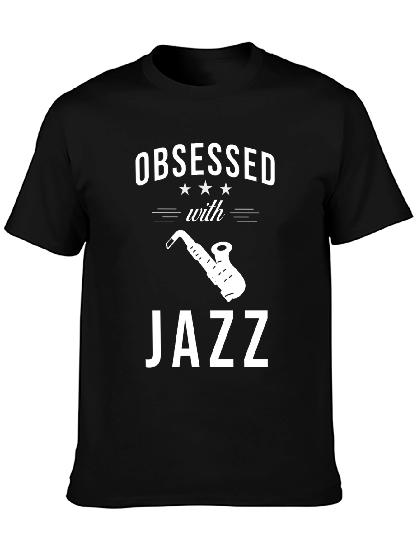 Black Obsessed with Jazz T-Shirt view 3