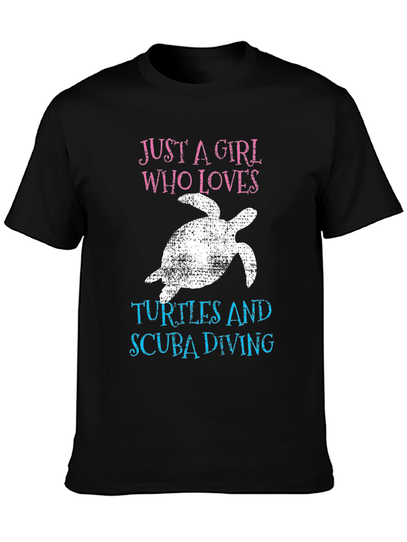 Black Girl Who Loves Turtles & Scuba Diving T-Shirt view 3