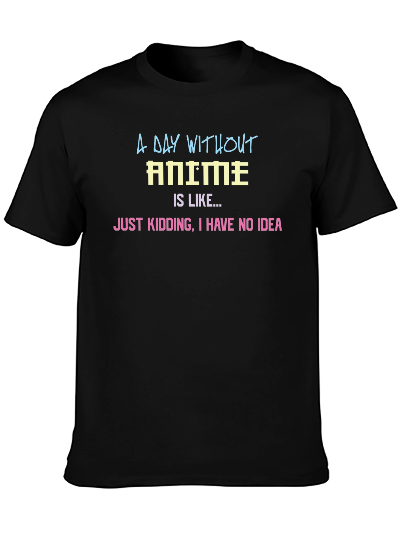 Black Anime Lover T-Shirt - Funny Graphic Tee view 3