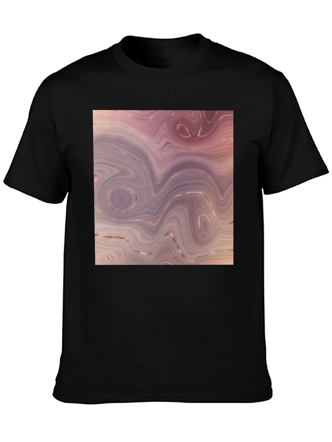 Black Marble Swirl Graphic Tee - Black view 3