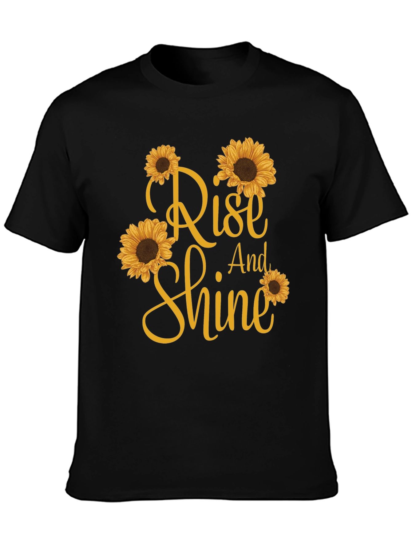 Black Rise and Shine Sunflower Graphic T-Shirt view 3