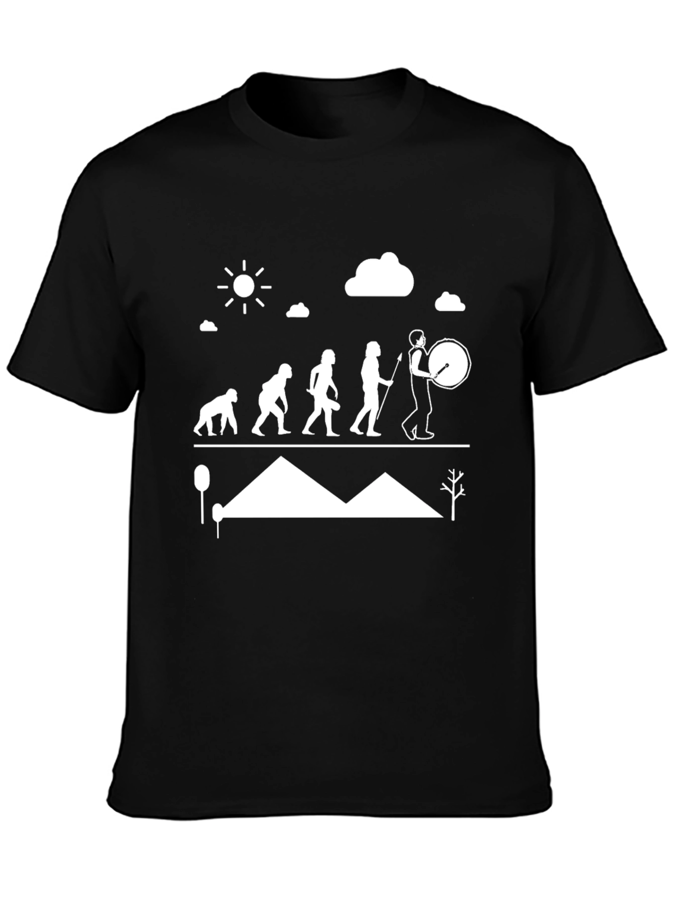 Black Evolution of Drumming T-Shirt - Black view 3