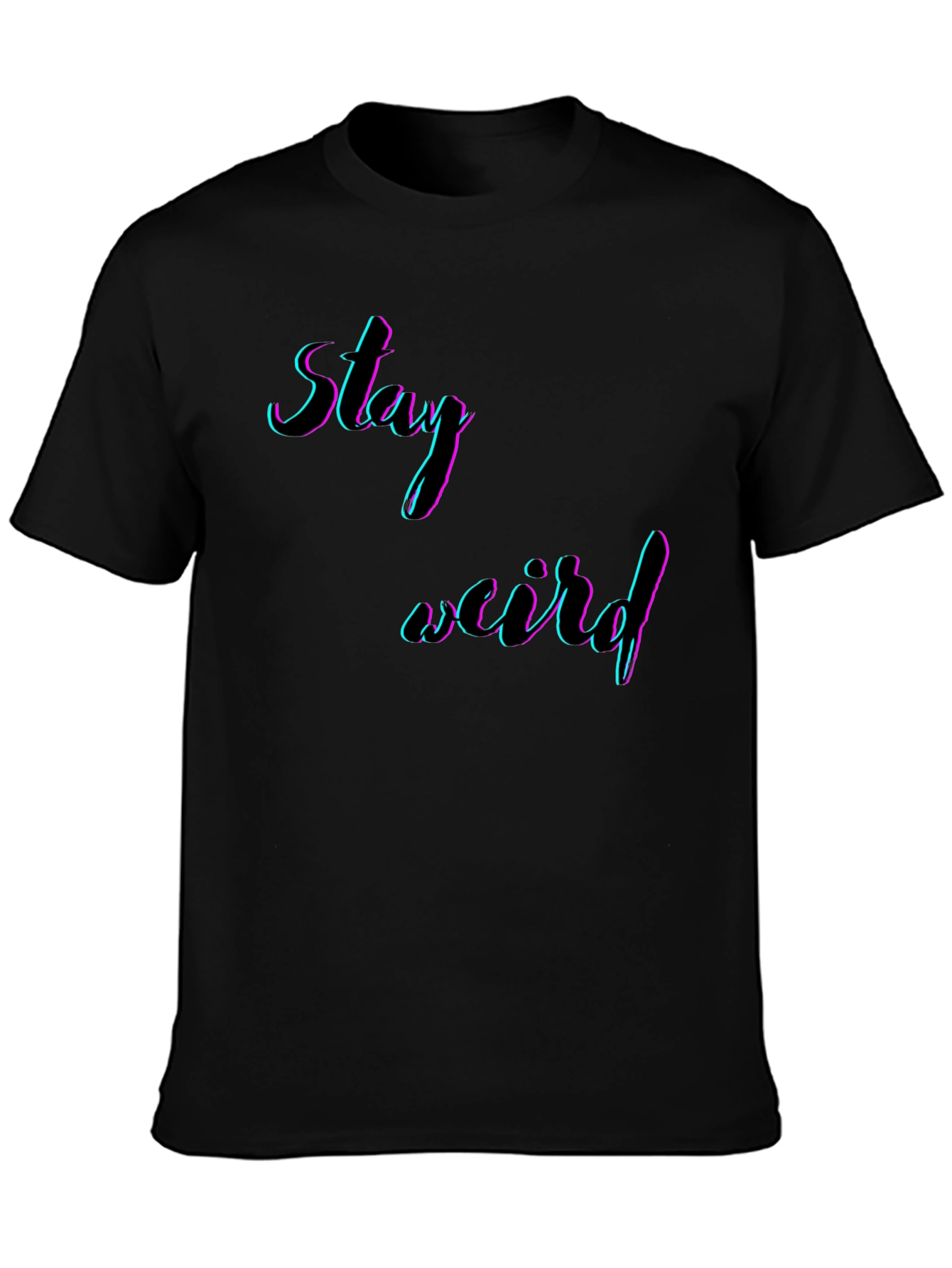Black Stay Weird Graphic Tee - Men's Black T-Shirt view 3
