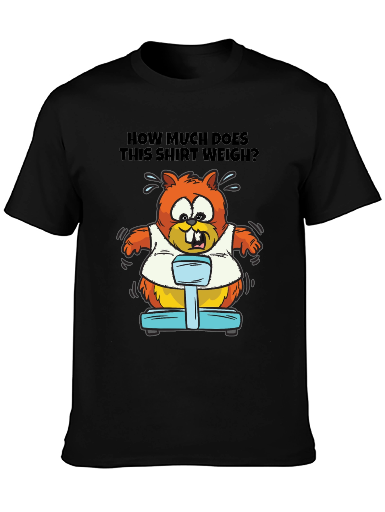 Black Humorous Beaver Weight T-Shirt view 3