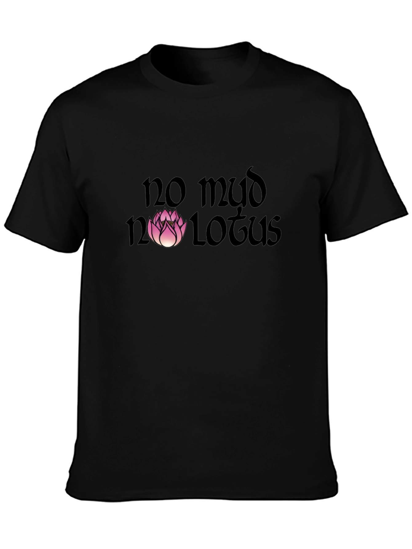 Black No Mud No Lotus Graphic Tee - Black view 3