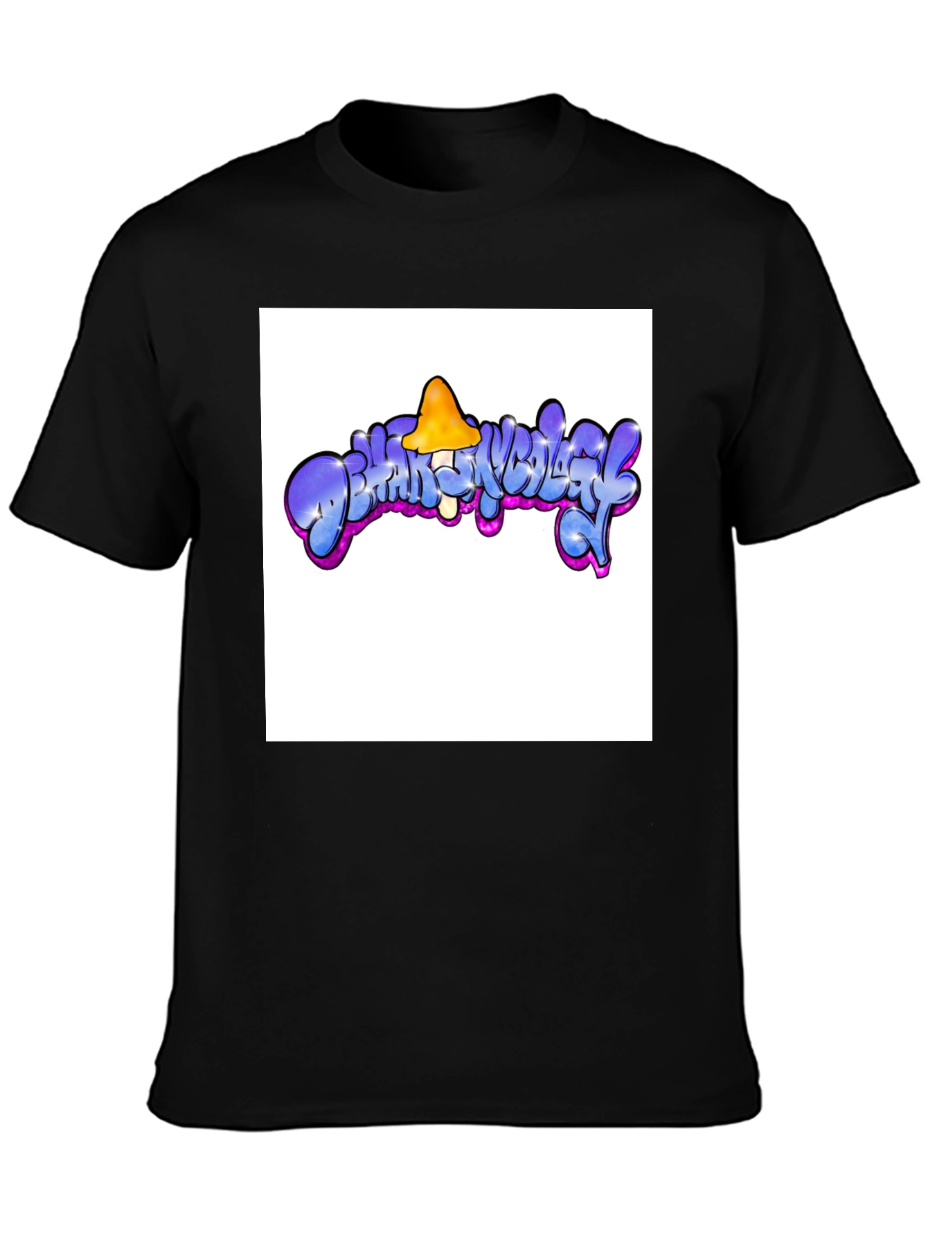 Black Psychedelic Mushroom Graphic T-Shirt view 3