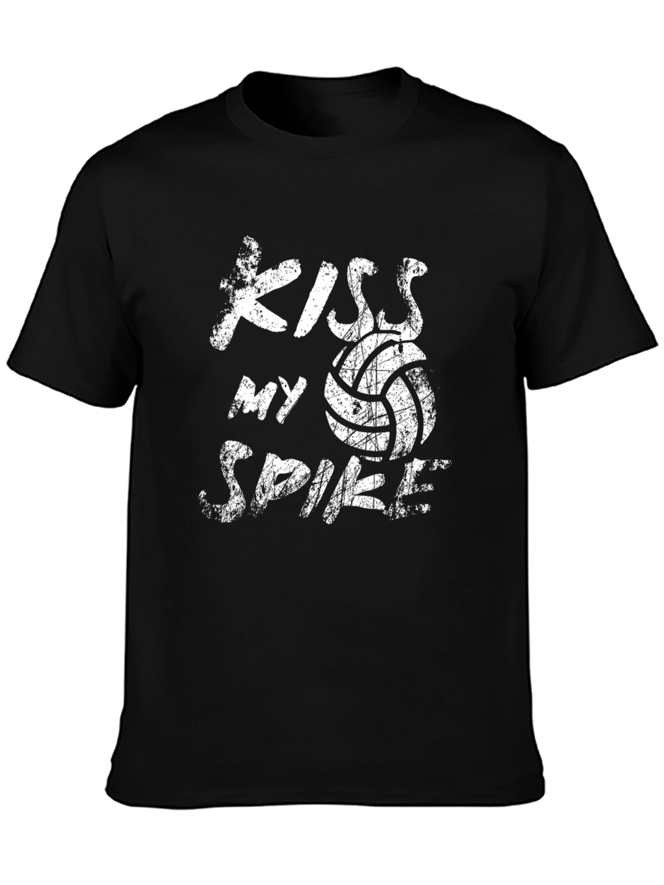 Black Kiss My Spike Volleyball Graphic Tee view 3