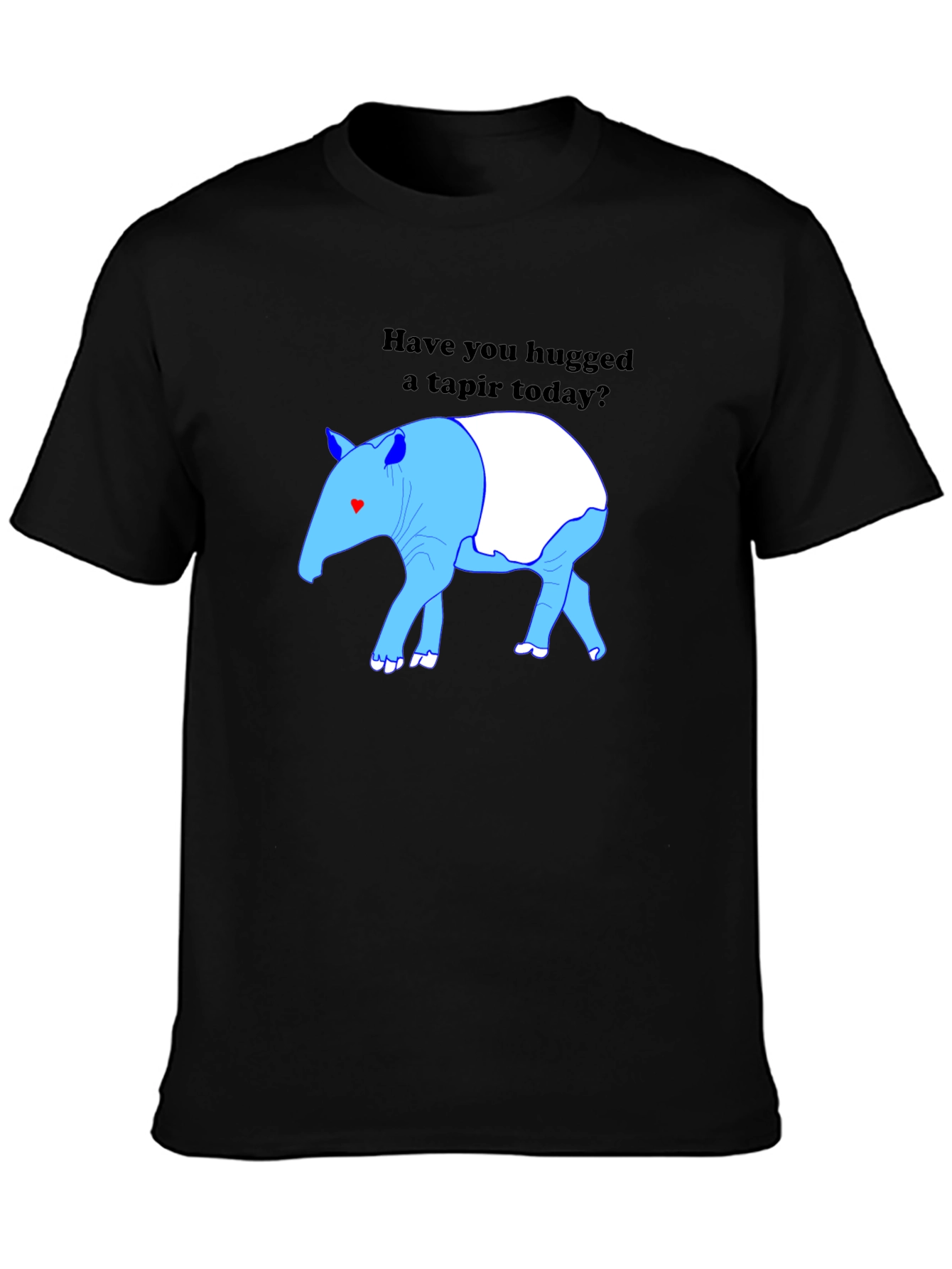 Black Hug a Tapir Today T-Shirt view 3