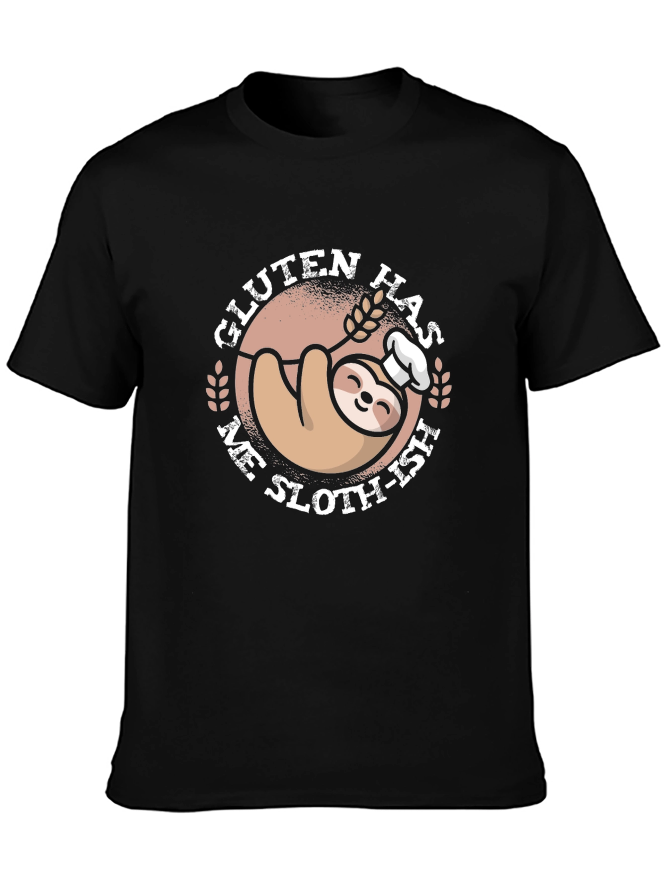 Black Gluten Has Me Sloth-ish T-Shirt Funny Baker Sloth view 3
