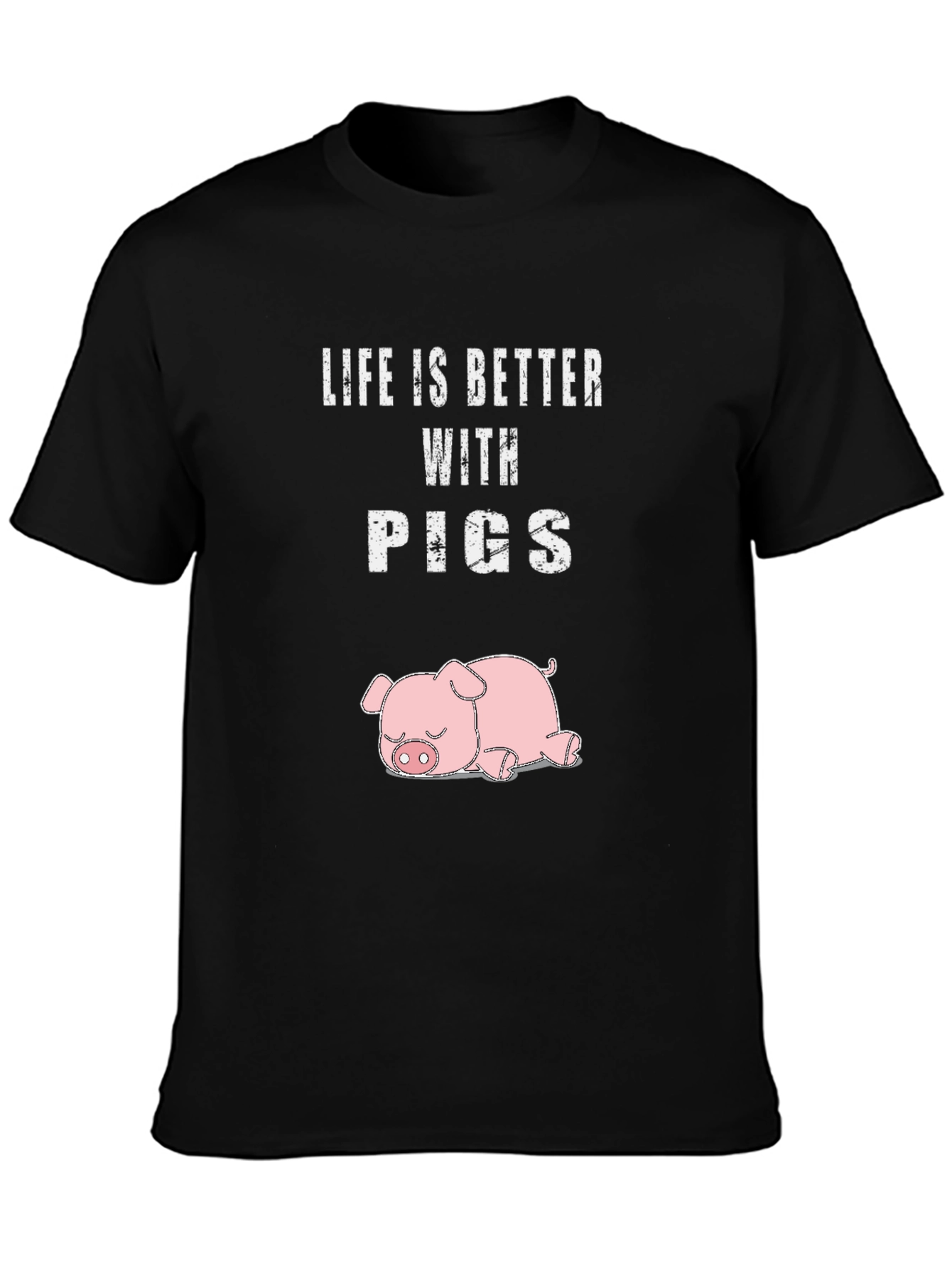 Black Life is Better with Pigs T-Shirt view 3