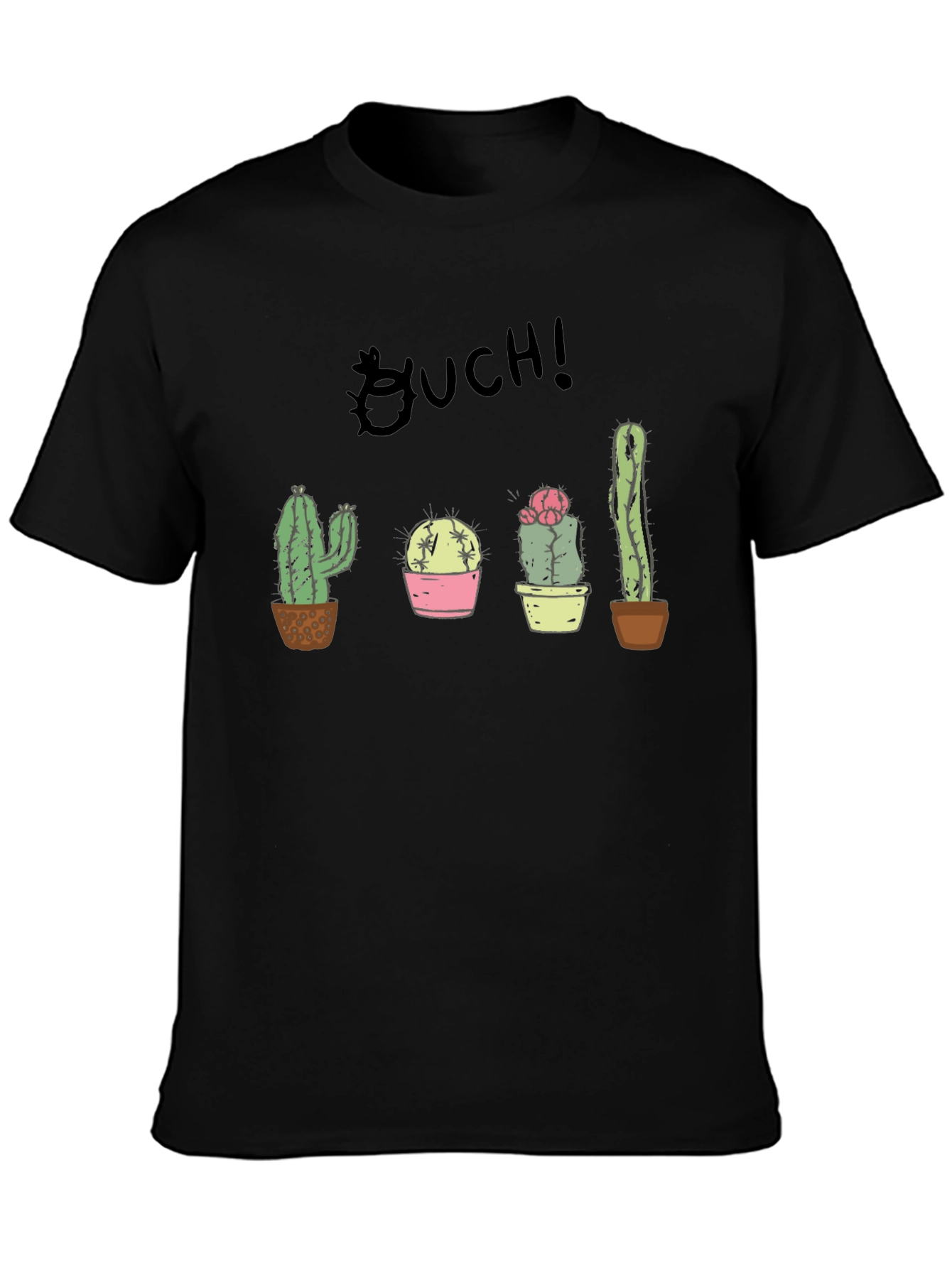 Black Ouch! Cactus Graphic Black T-Shirt view 3
