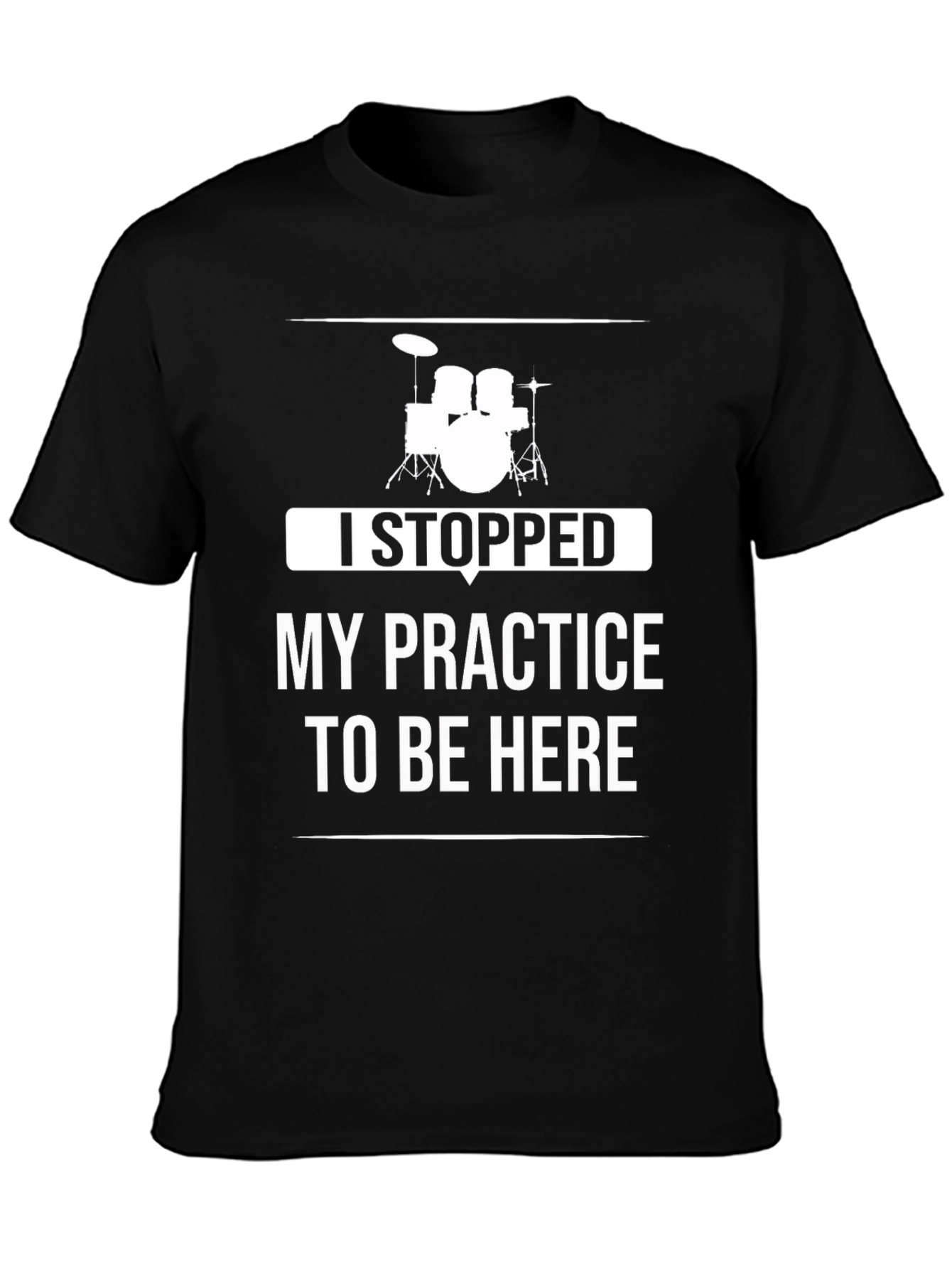 Black Drummer Practice Humor Tee view 3