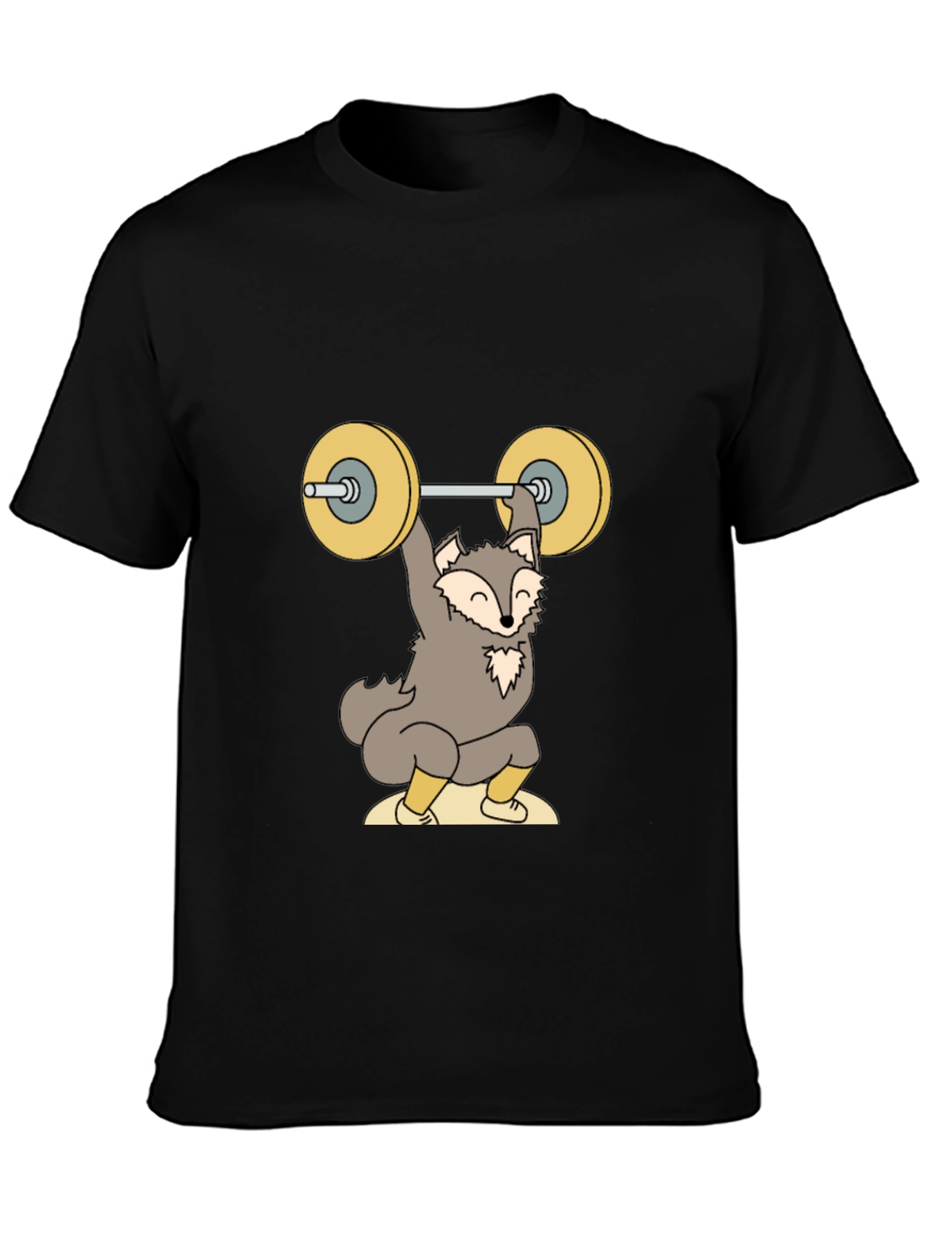 Black Wolf Weightlifting Graphic Tee - Fitness Apparel view 3