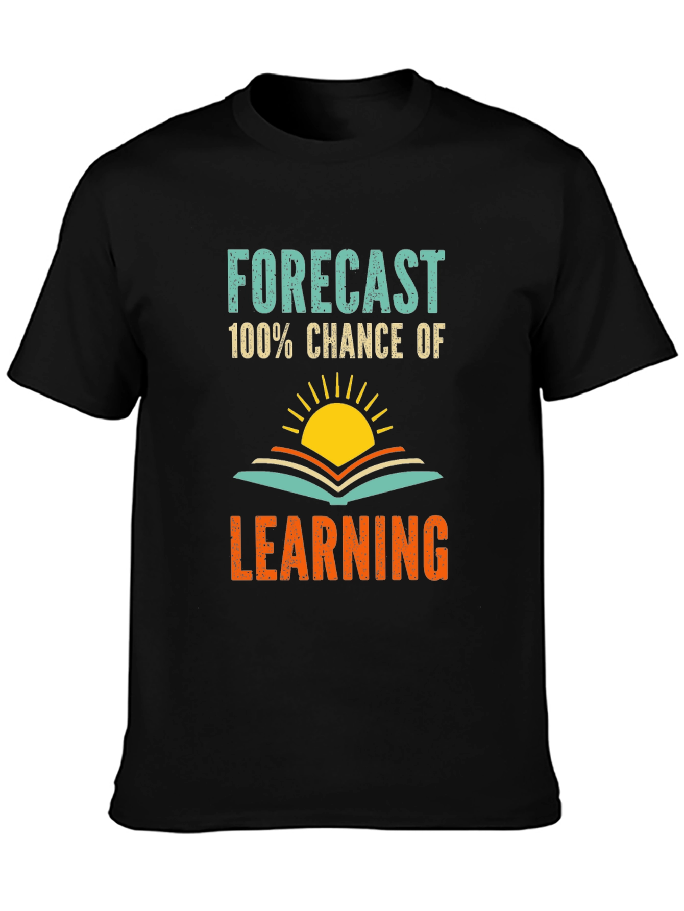Black Forecast Learning T-Shirt, Study Tee view 3