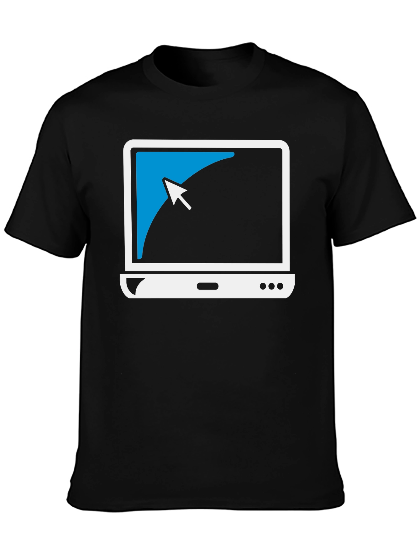 Black Geek Chic Laptop Tee: Cool Computer Graphic T-Shirt view 3