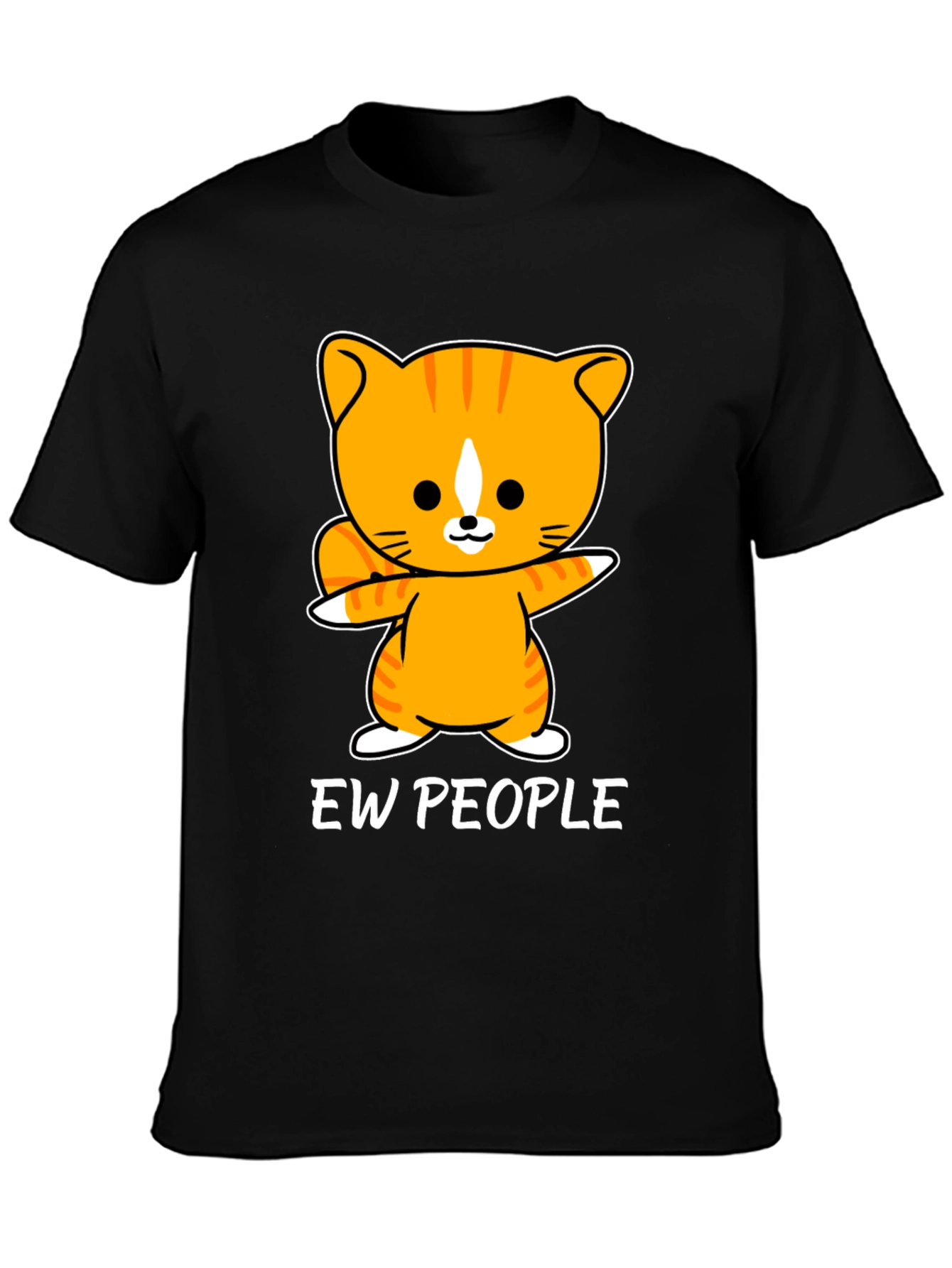 Black Ew People Cat Graphic Tee - Funny T-Shirt view 3