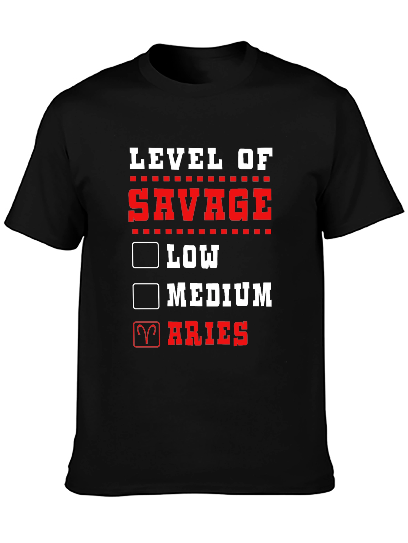 Black Level of Savage Aries T-Shirt view 3