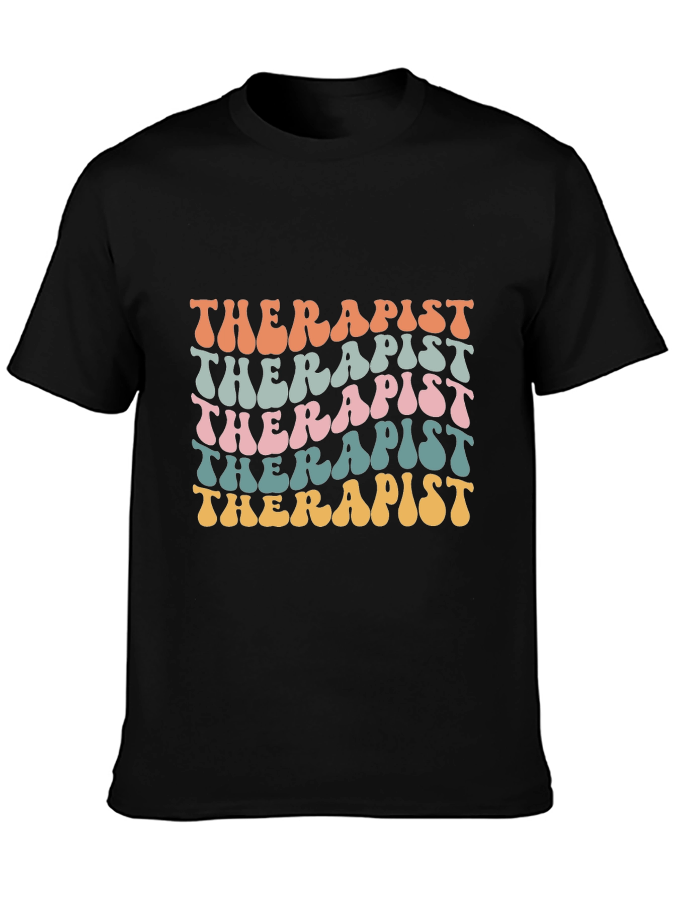 Black Therapist Retro Style T-Shirt view 3