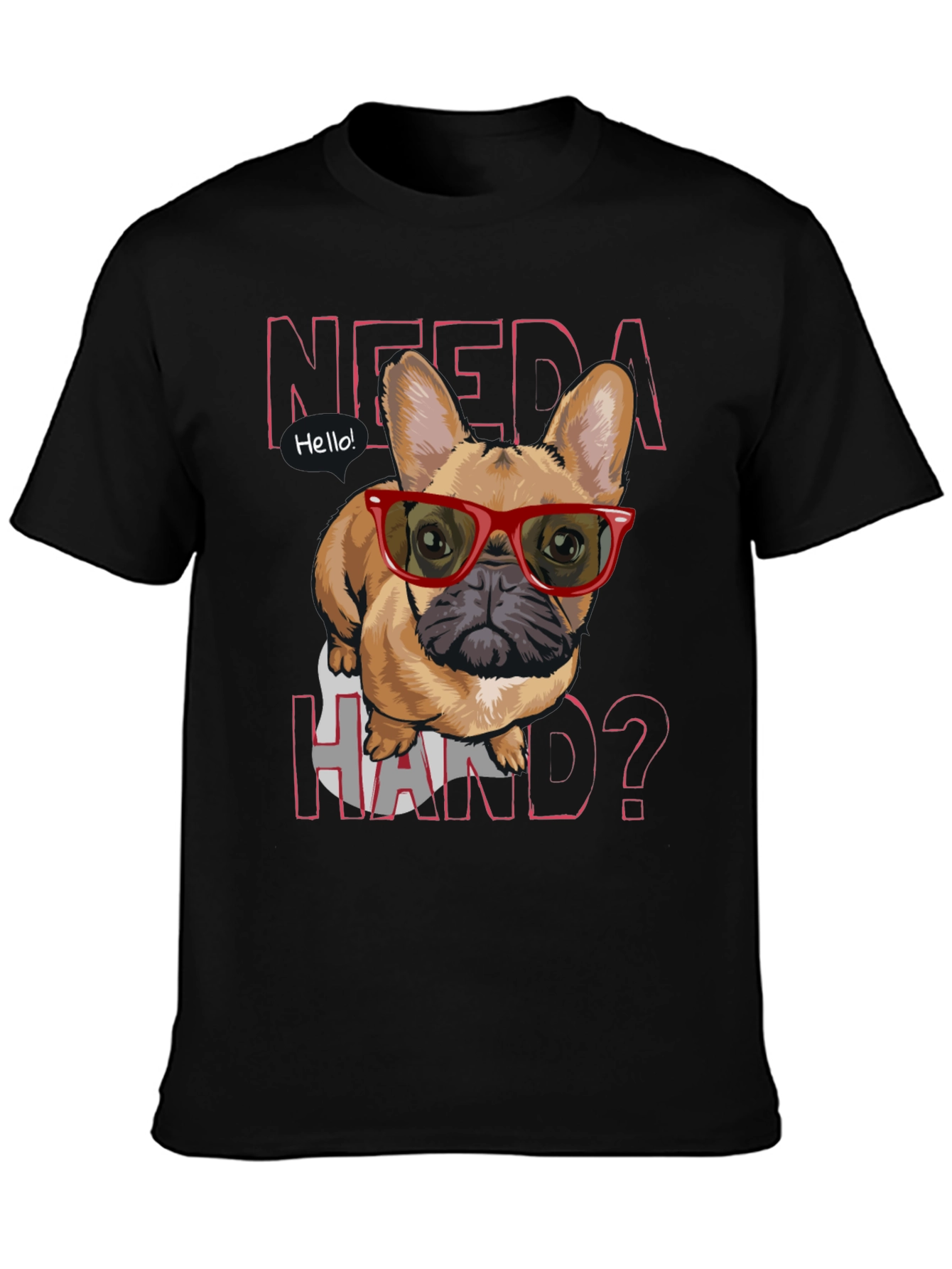Black Need a Hand? Bulldog Tee view 3