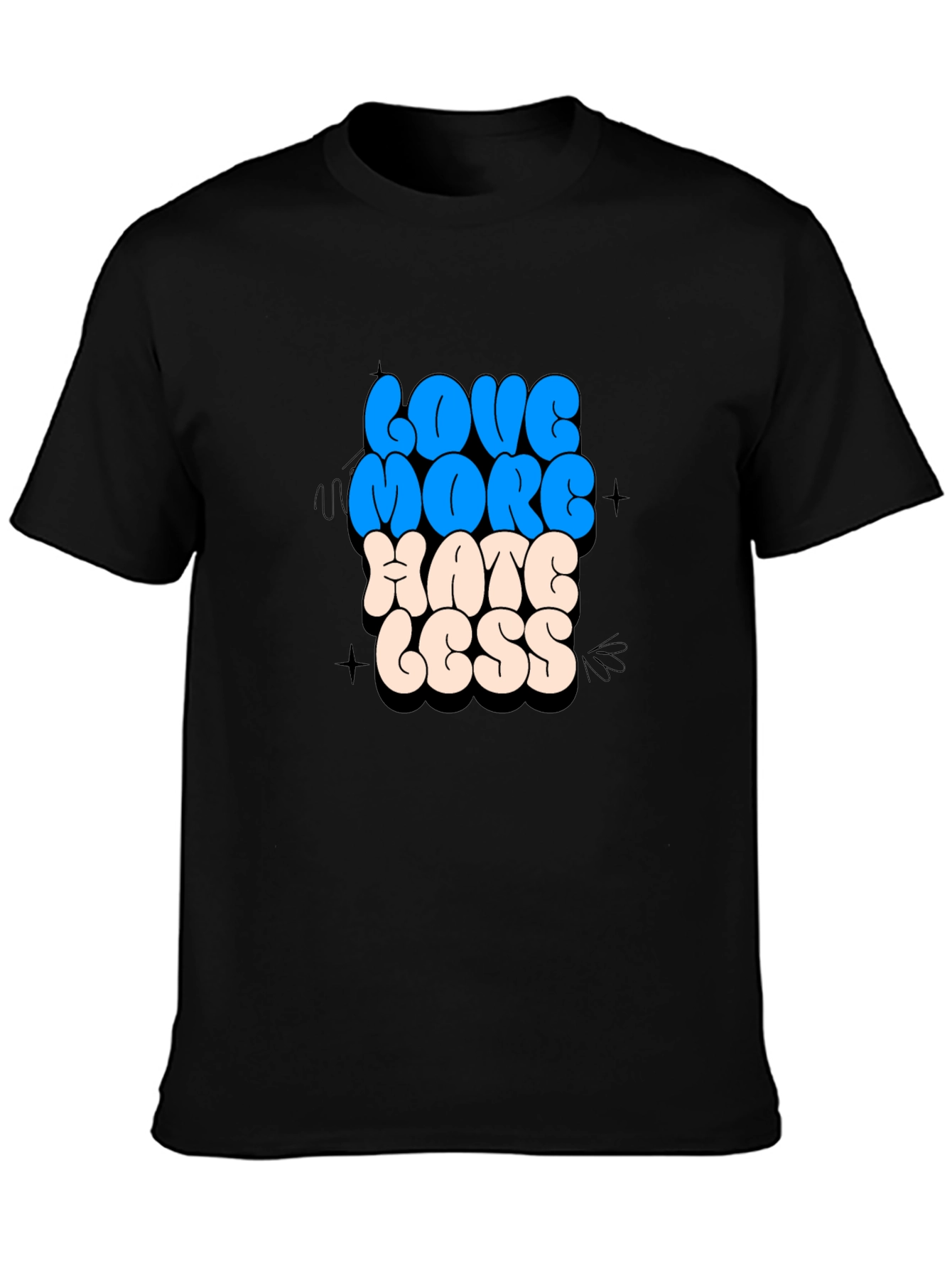 Black Love More Hate Less Graphic Tee view 3