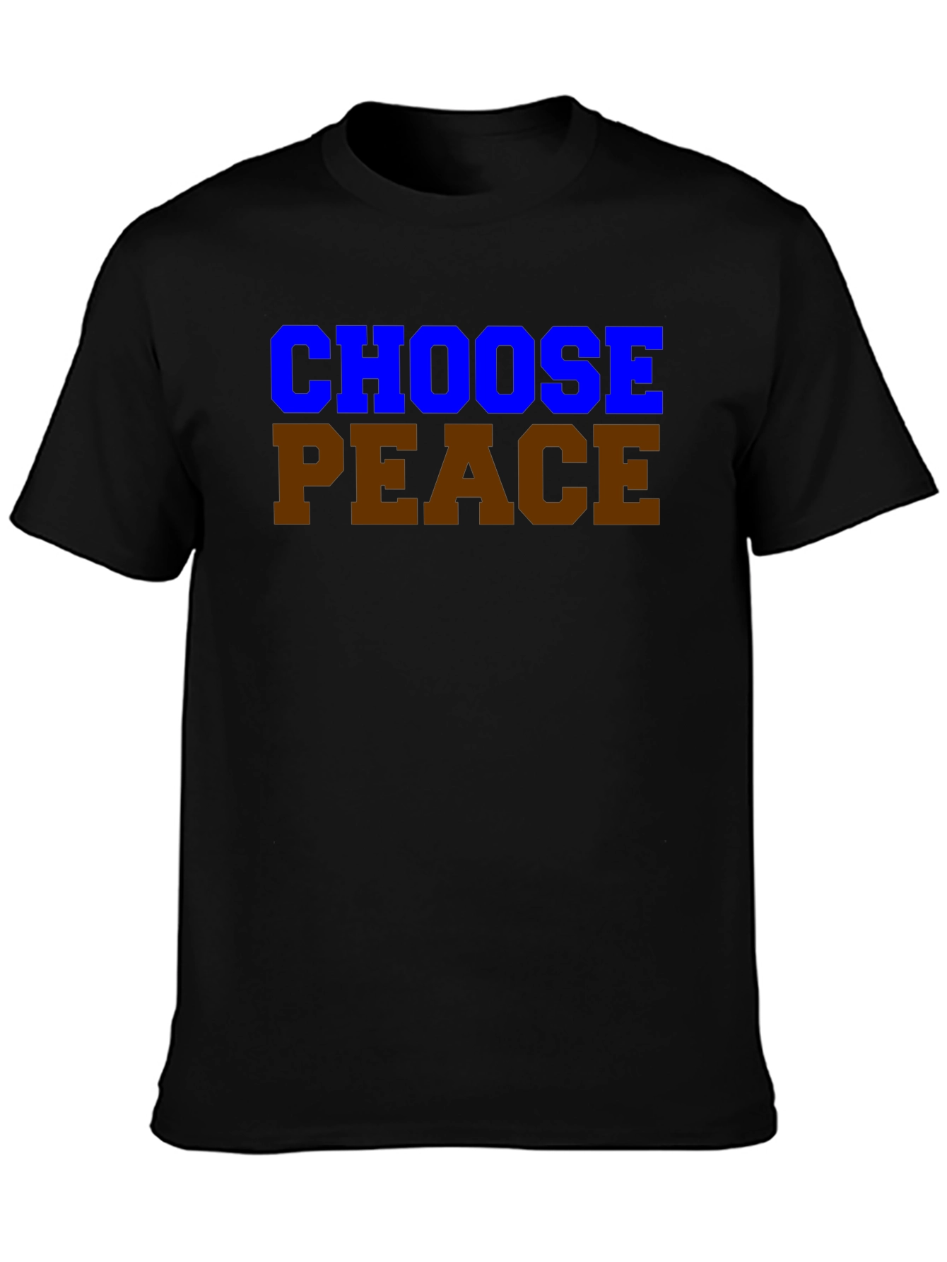 Black Choose Peace Graphic T-Shirt - Black Casual Tee view 3