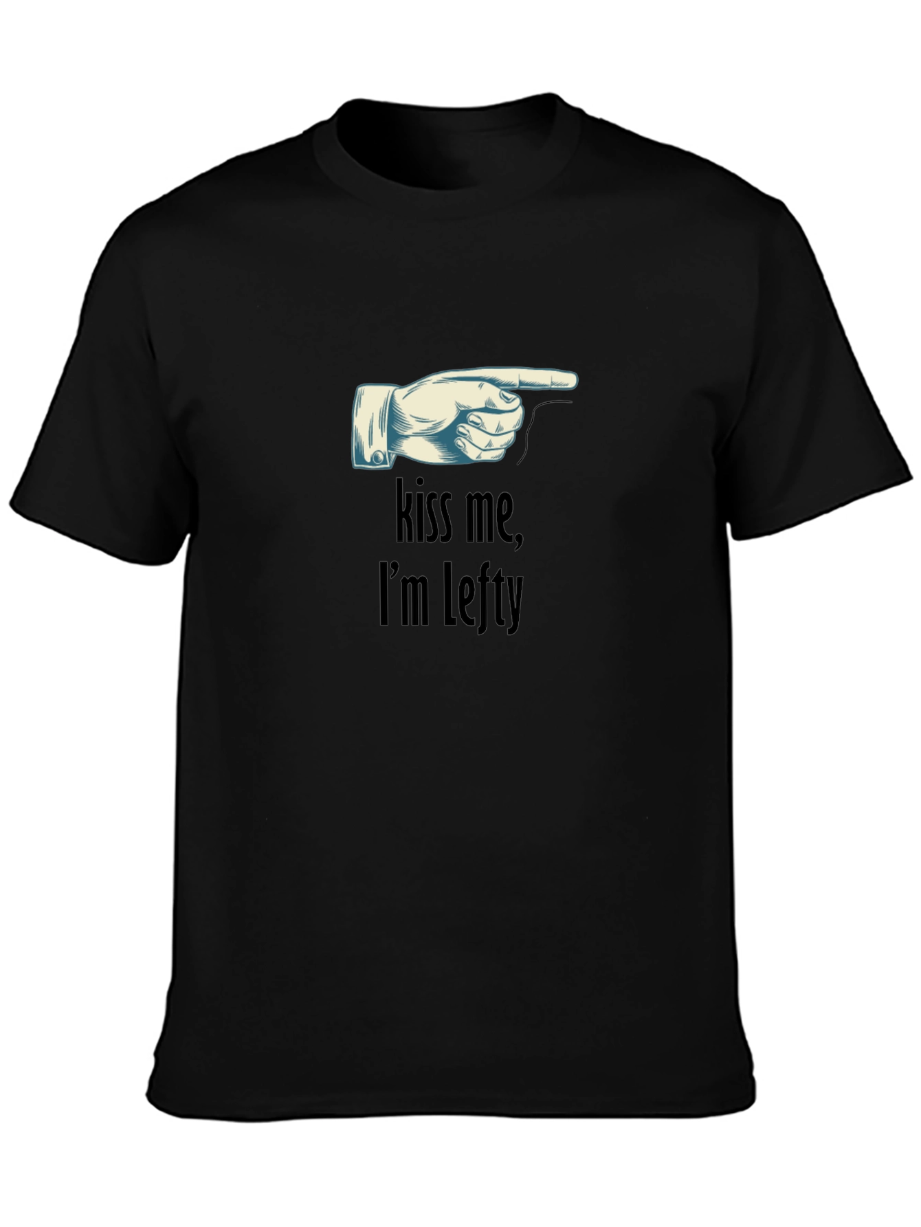 Black Kiss Me, I'm Lefty Graphic Tee view 3