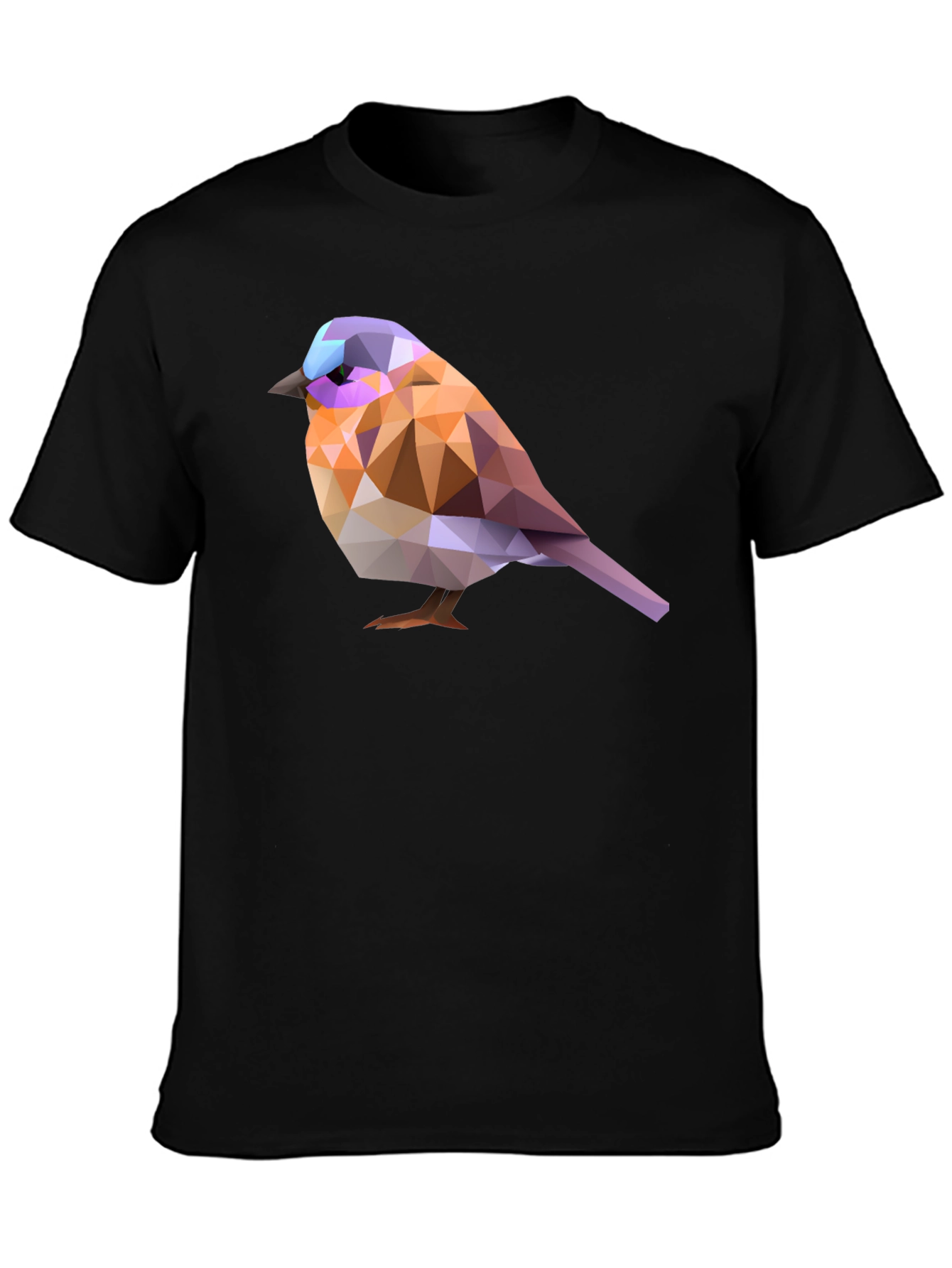 Black Geometric Bird T-Shirt - Abstract Art Tee view 3