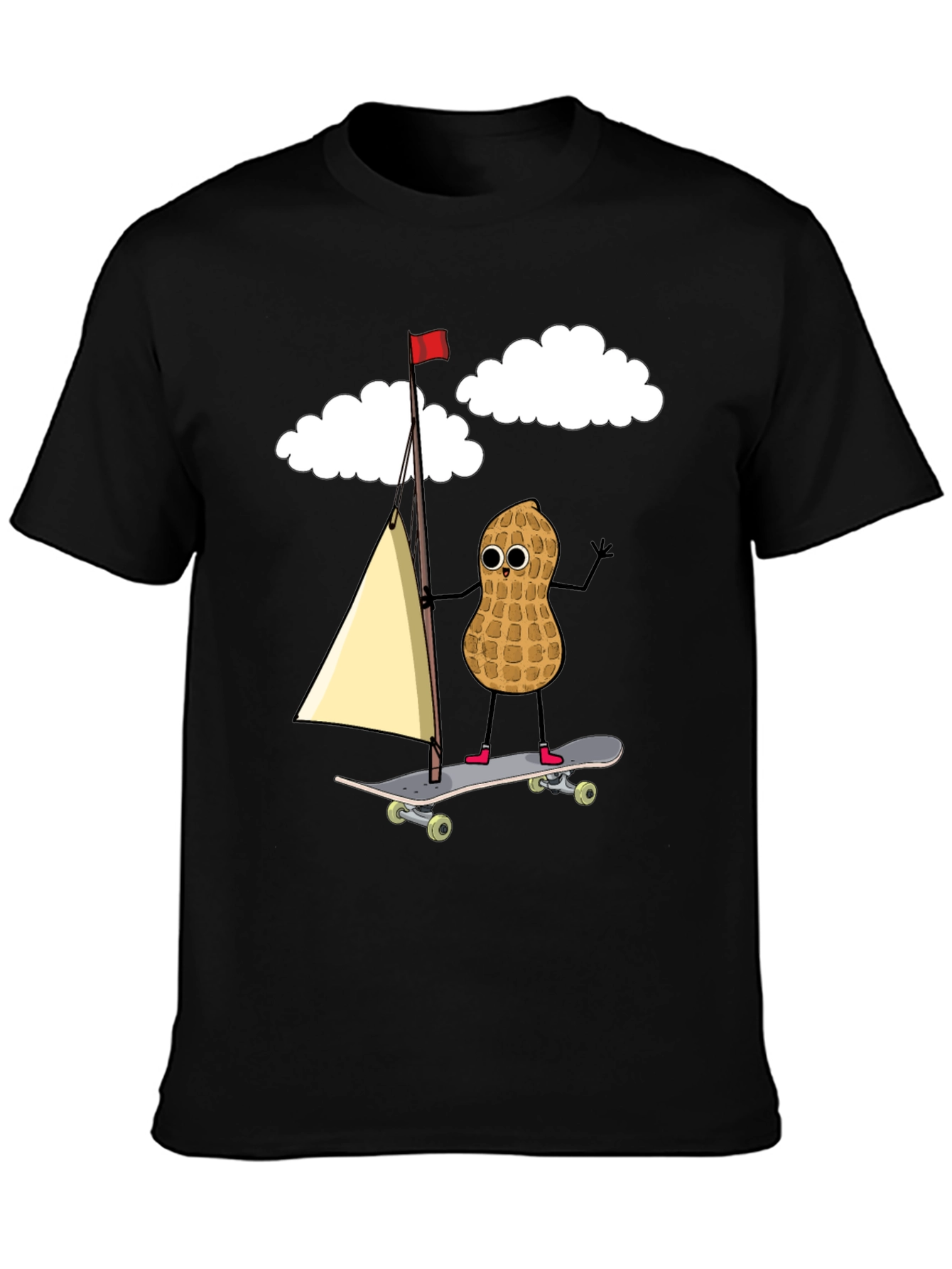Black Peanut Skateboarder Graphic Tee view 3