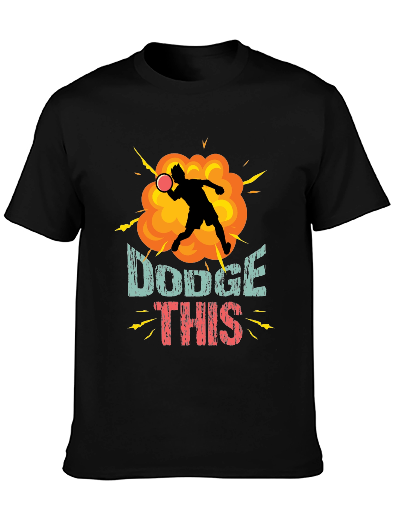 Black Dodge This T-Shirt - Funny Dodgeball Tee view 3