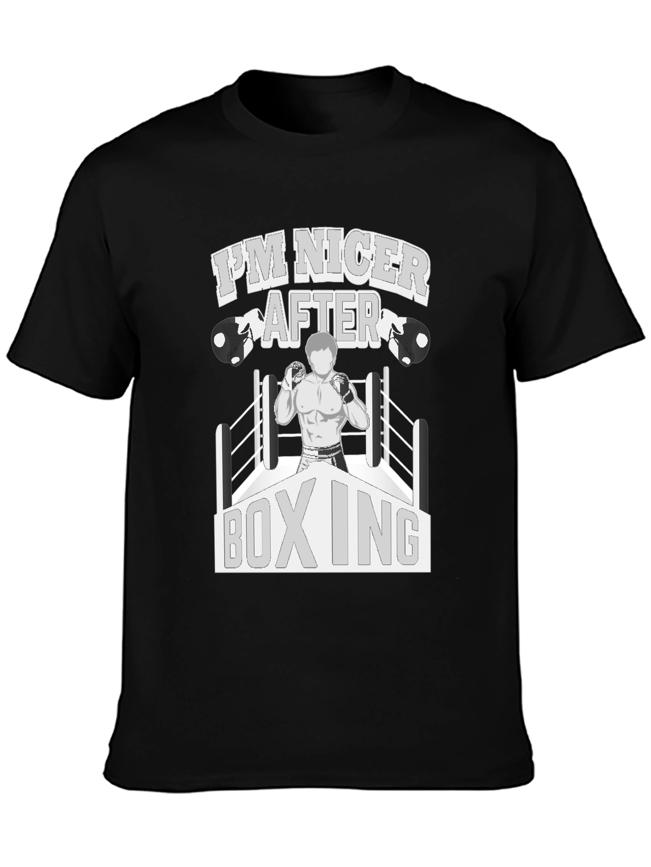 Black I'm Nicer After Boxing Graphic T-Shirt view 3