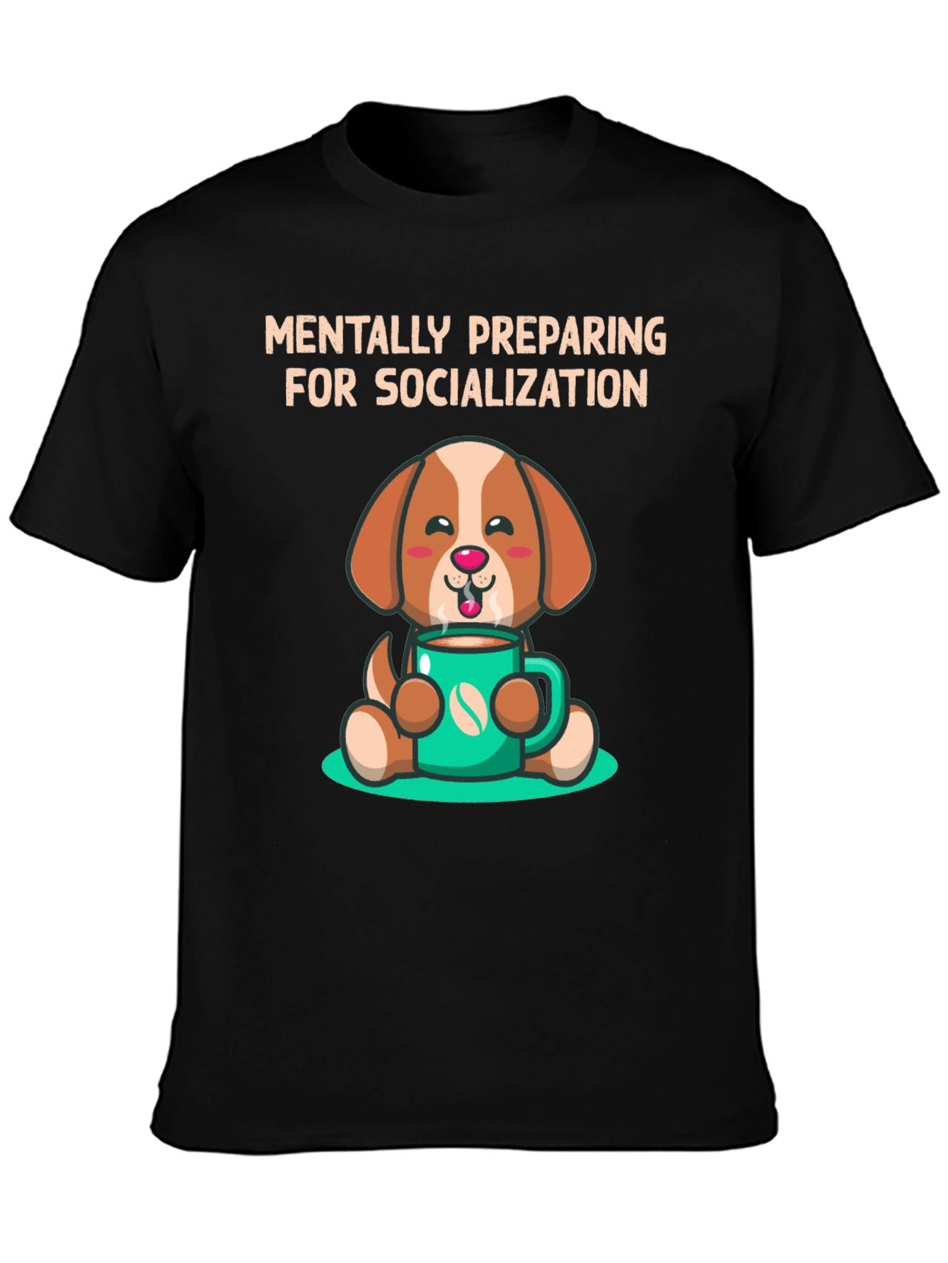 Black Mentally Preparing Dog T-Shirt view 3