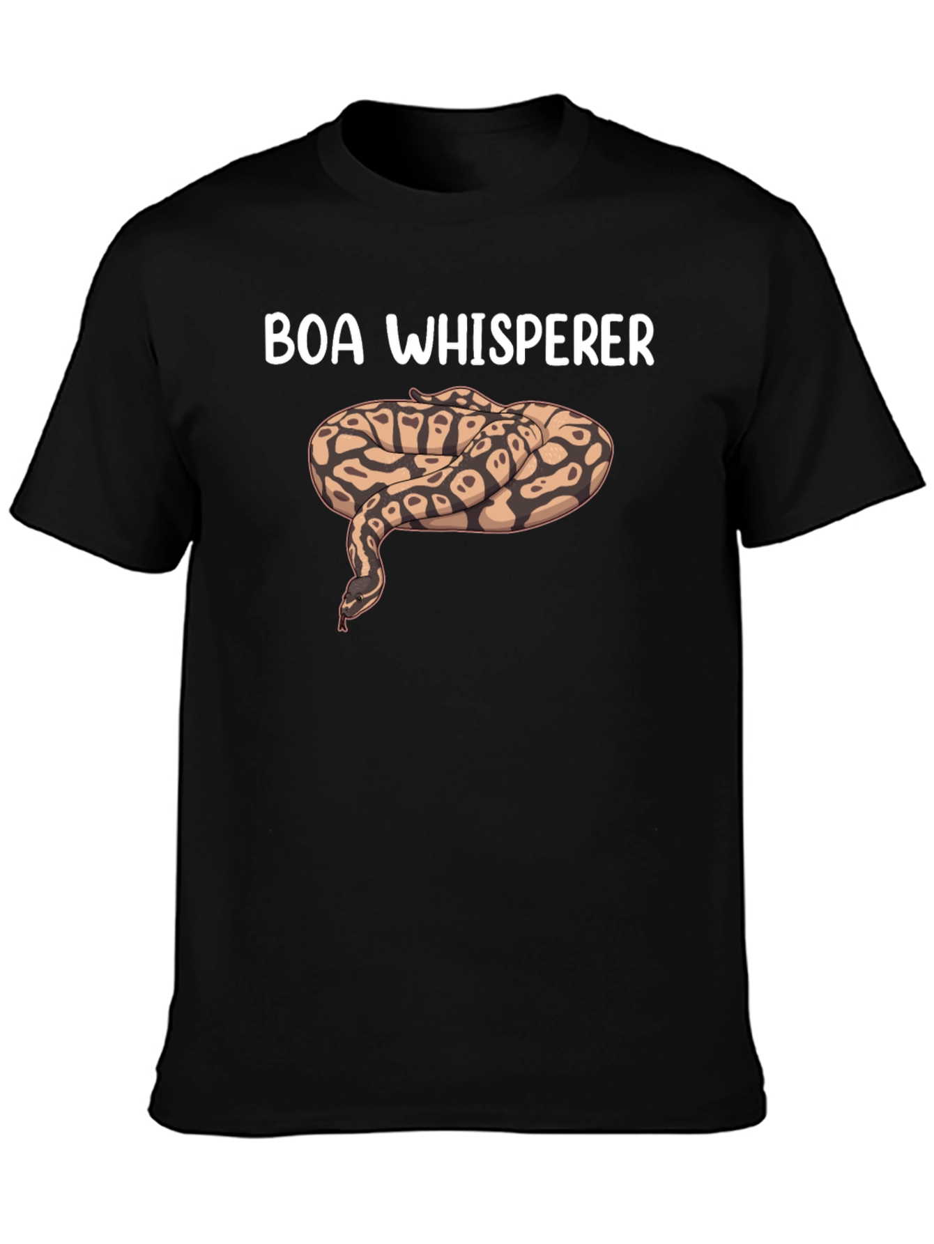 Black Boa Whisperer Snake Graphic T-Shirt view 3
