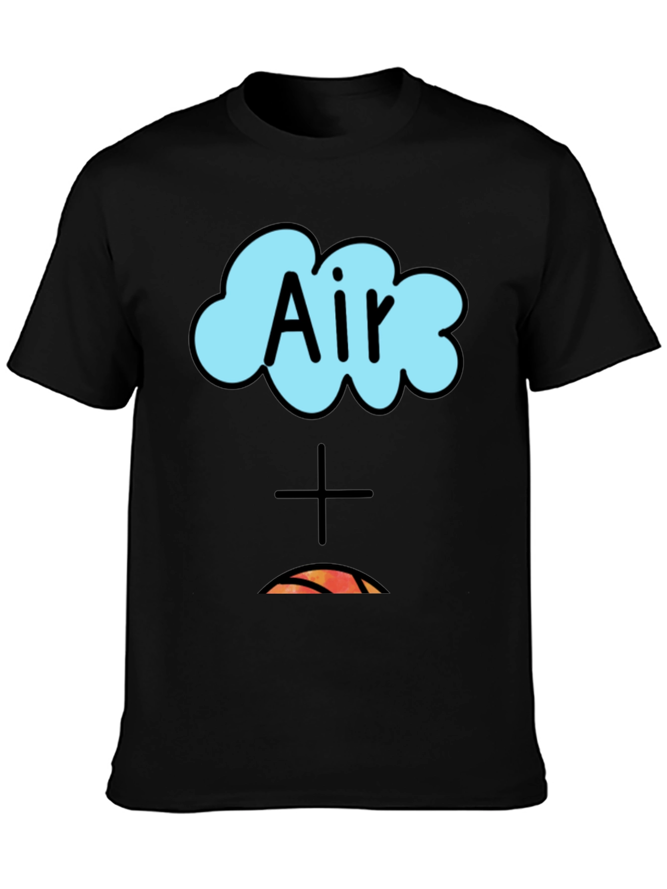 Black Air Plus Fire Graphic Tee - Black Cotton T-Shirt view 3