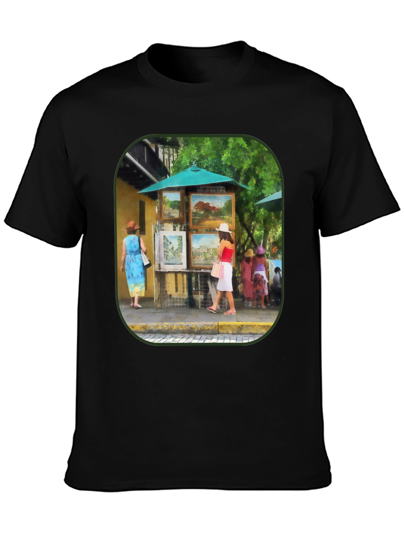 Black Art Gallery T-Shirt - Black, Unique Design view 3