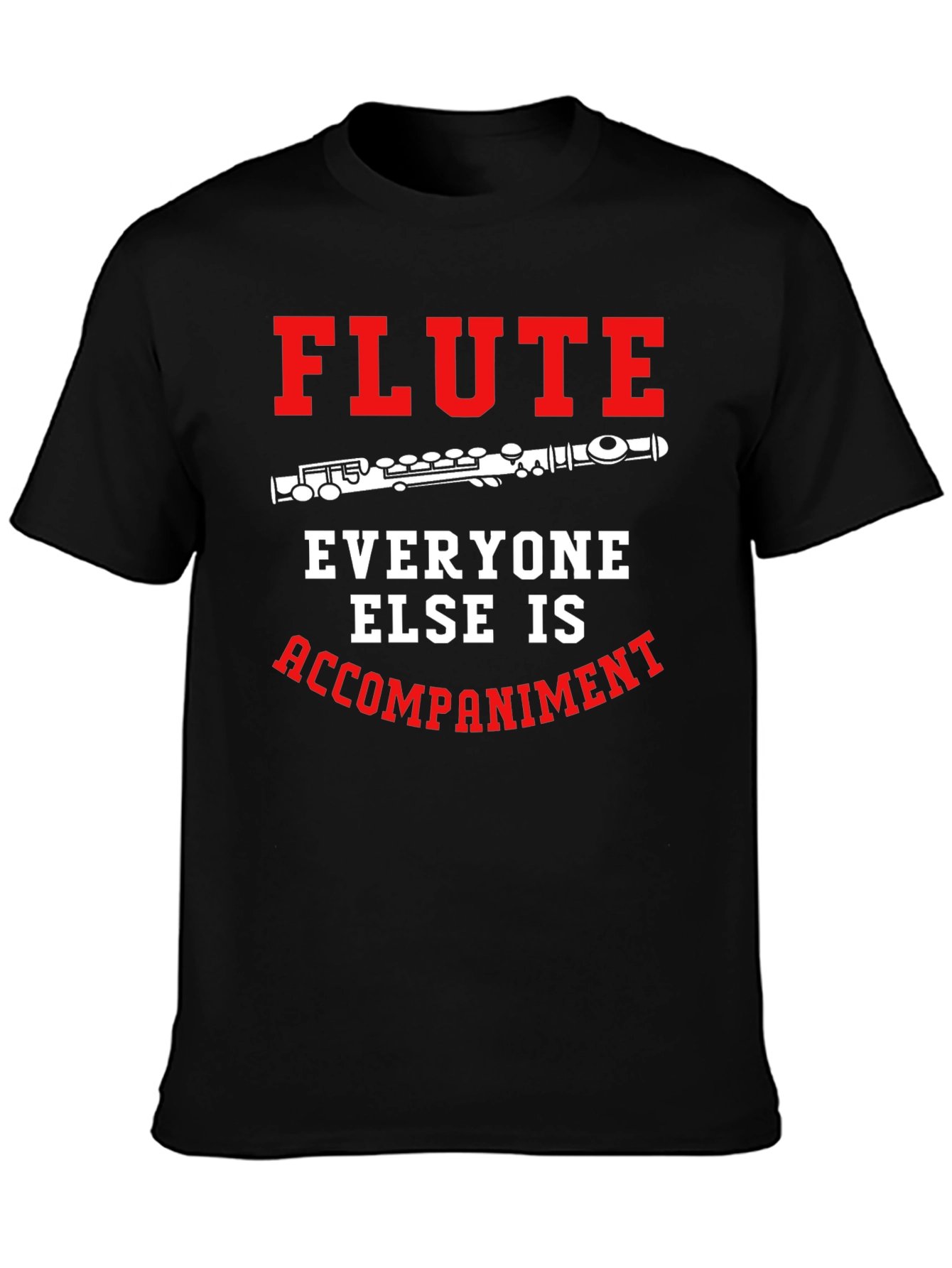 Black Flute Player T-Shirt: Everyone Else Accompaniment view 3