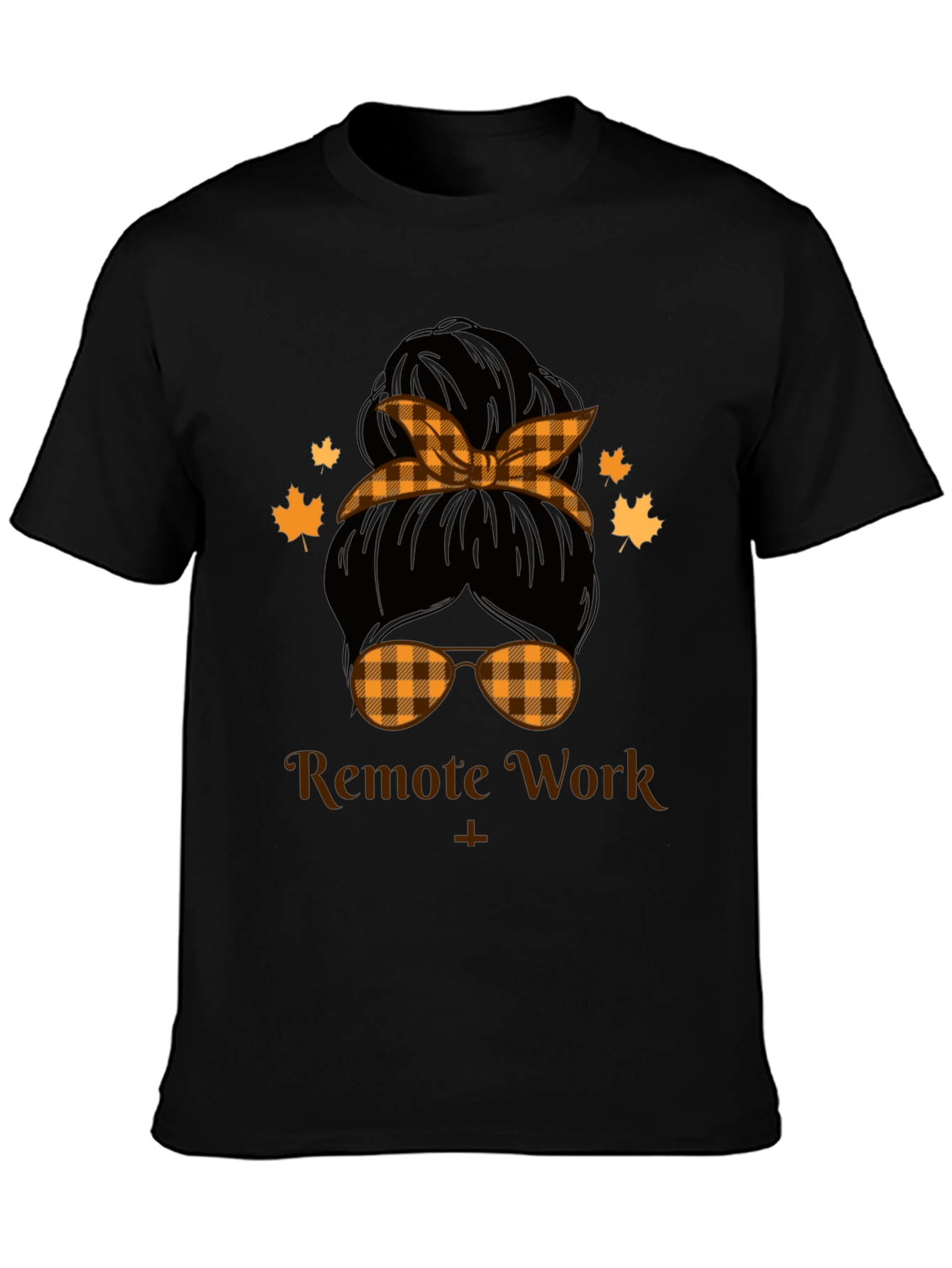 Remote Work Messy Bun T-Shirt - 3