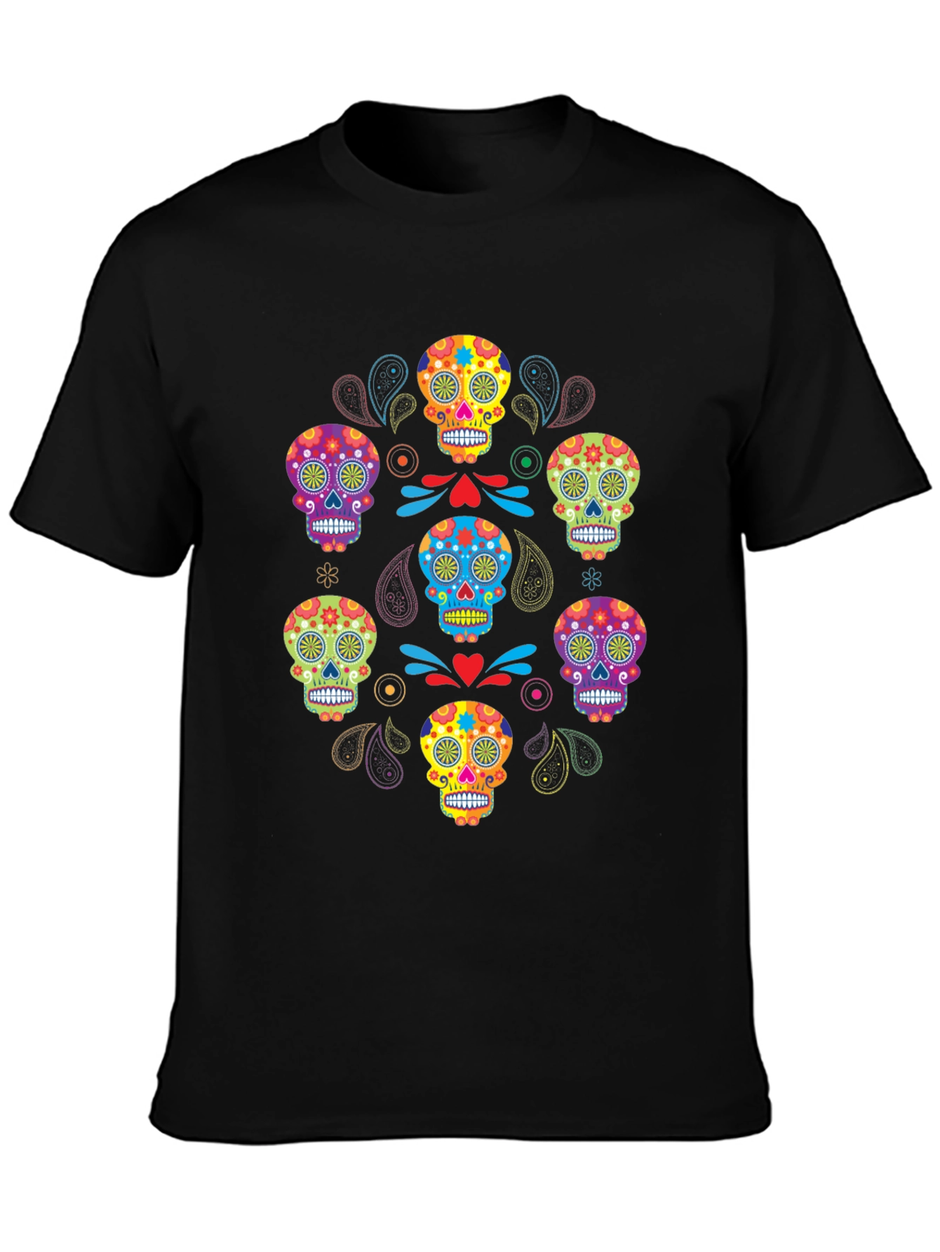 Black Sugar Skull T-Shirt - Day of the Dead view 3