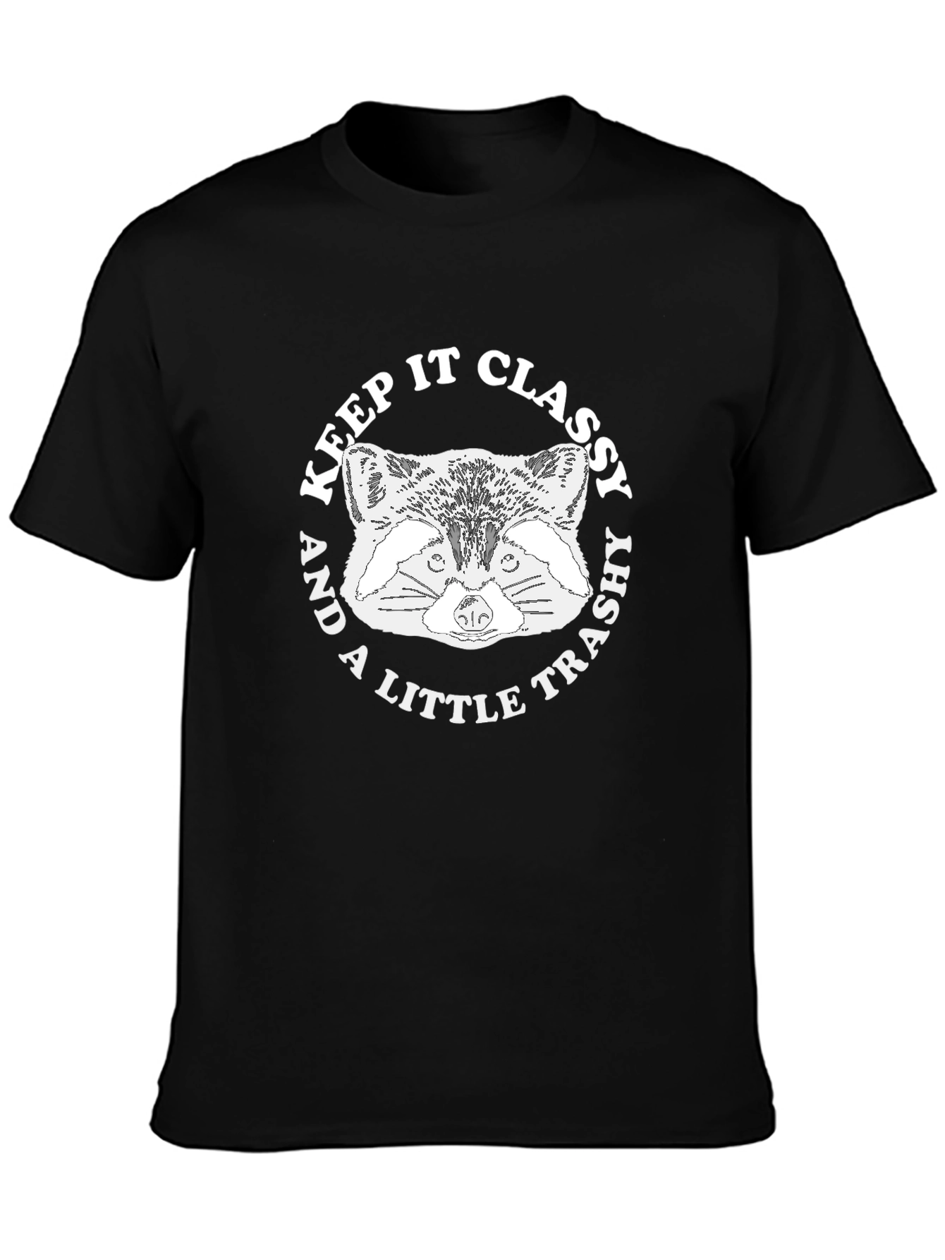 Black Keep It Classy & a Little Trashy Raccoon Graphic Tee view 3