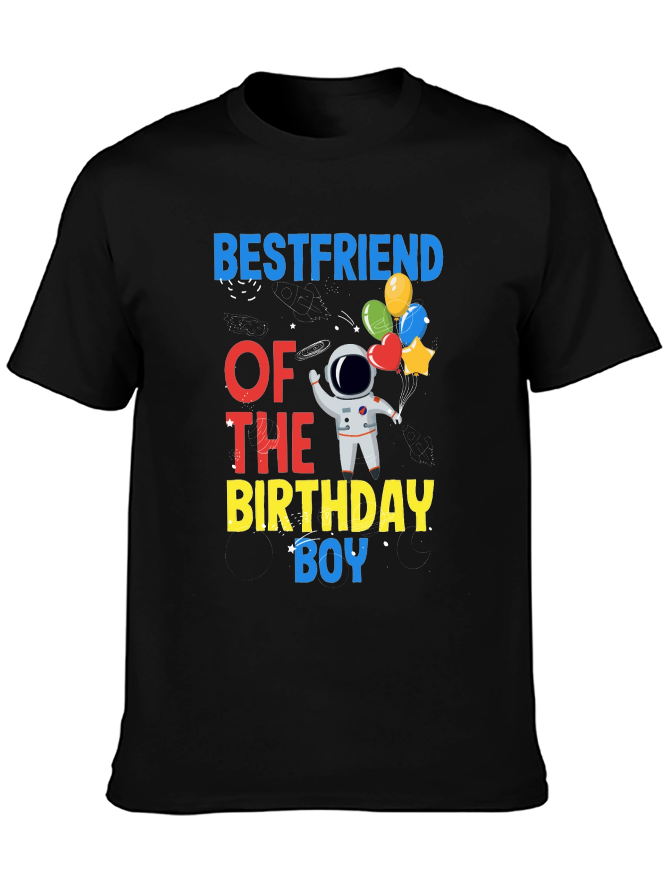 Black Bestfriend of the Birthday Boy T-Shirt view 3