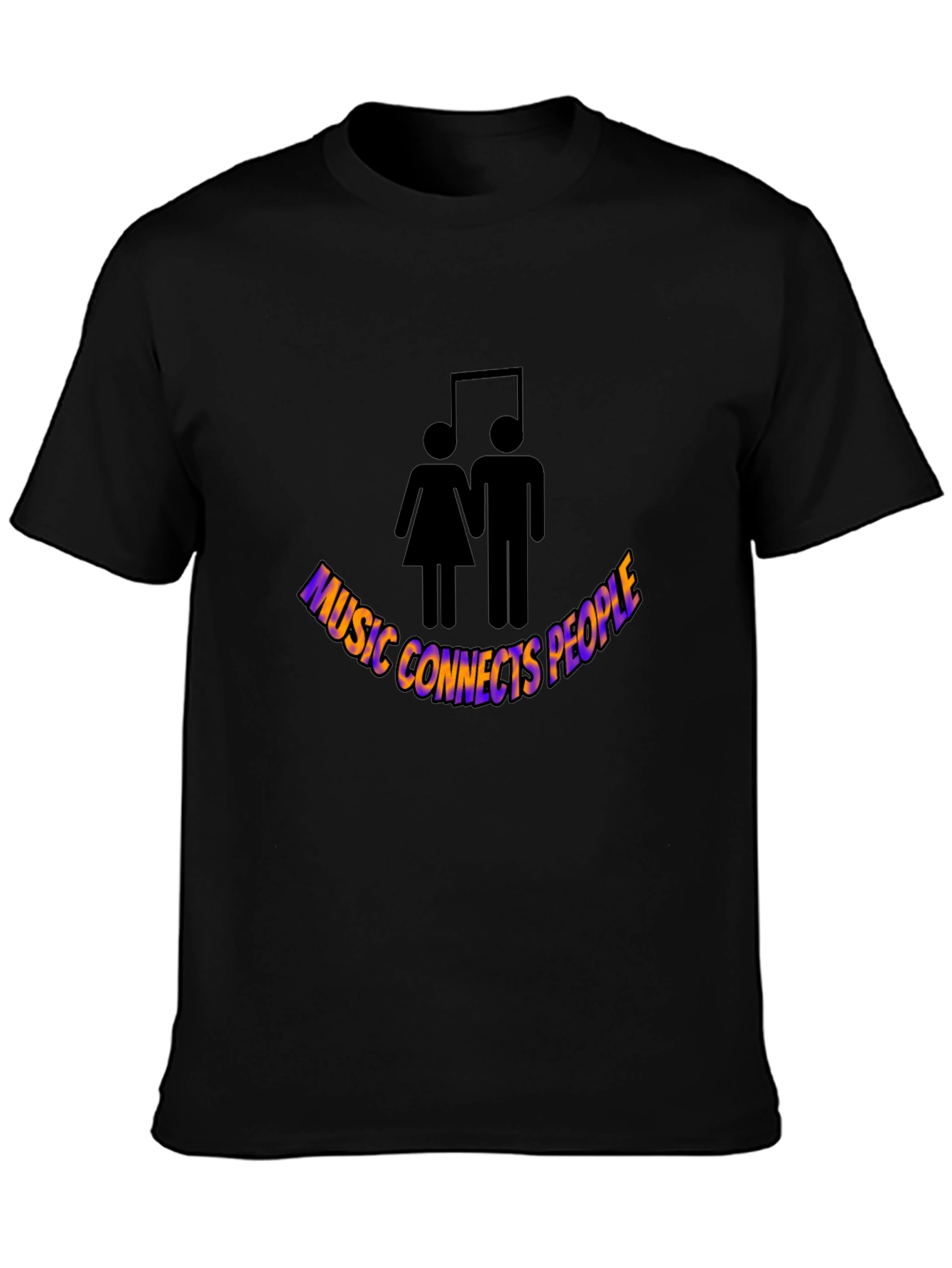 Black Music Connects People Black Graphic Tee view 3