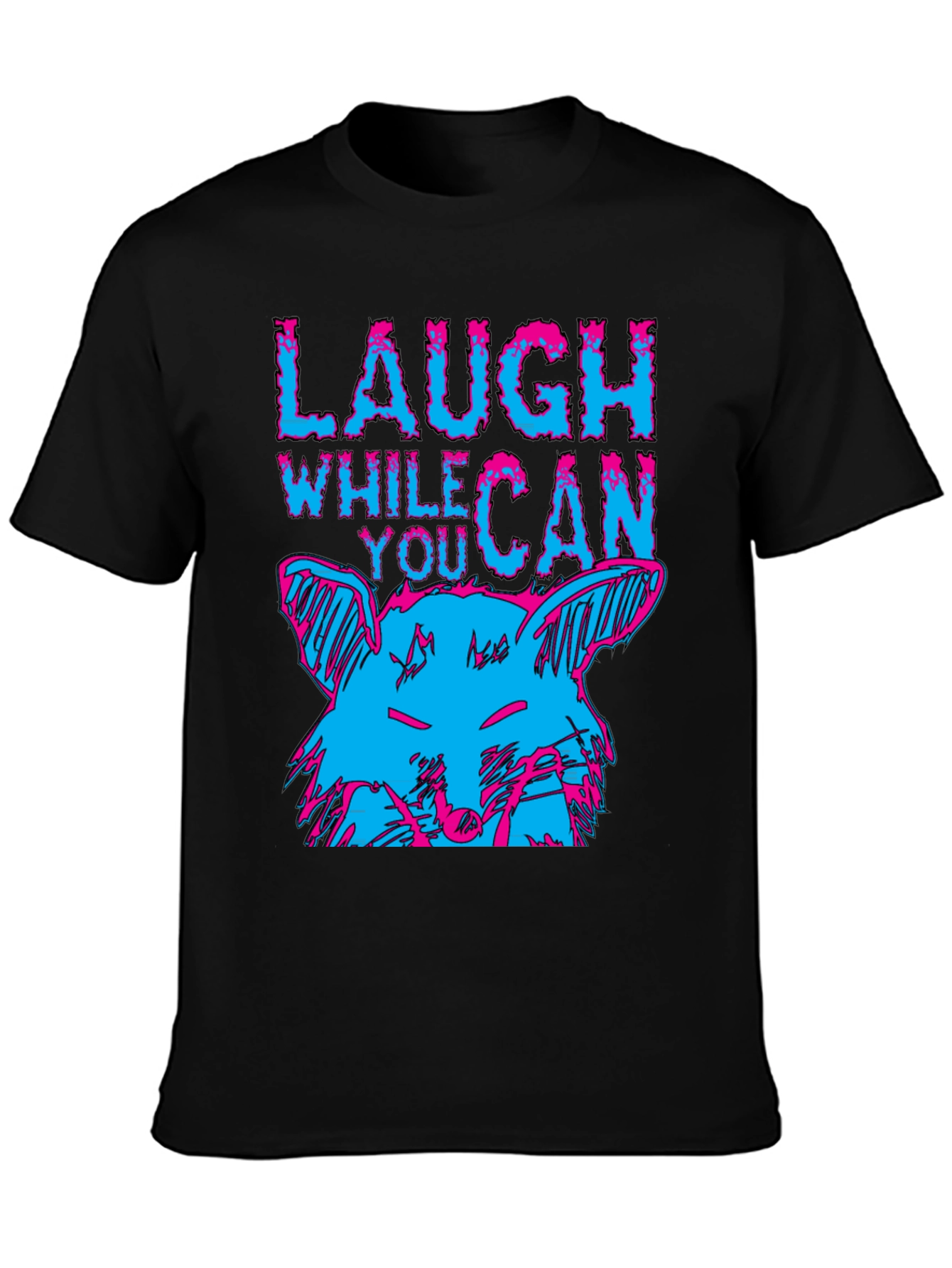 Black Laugh While You Can Graphic Tee view 3