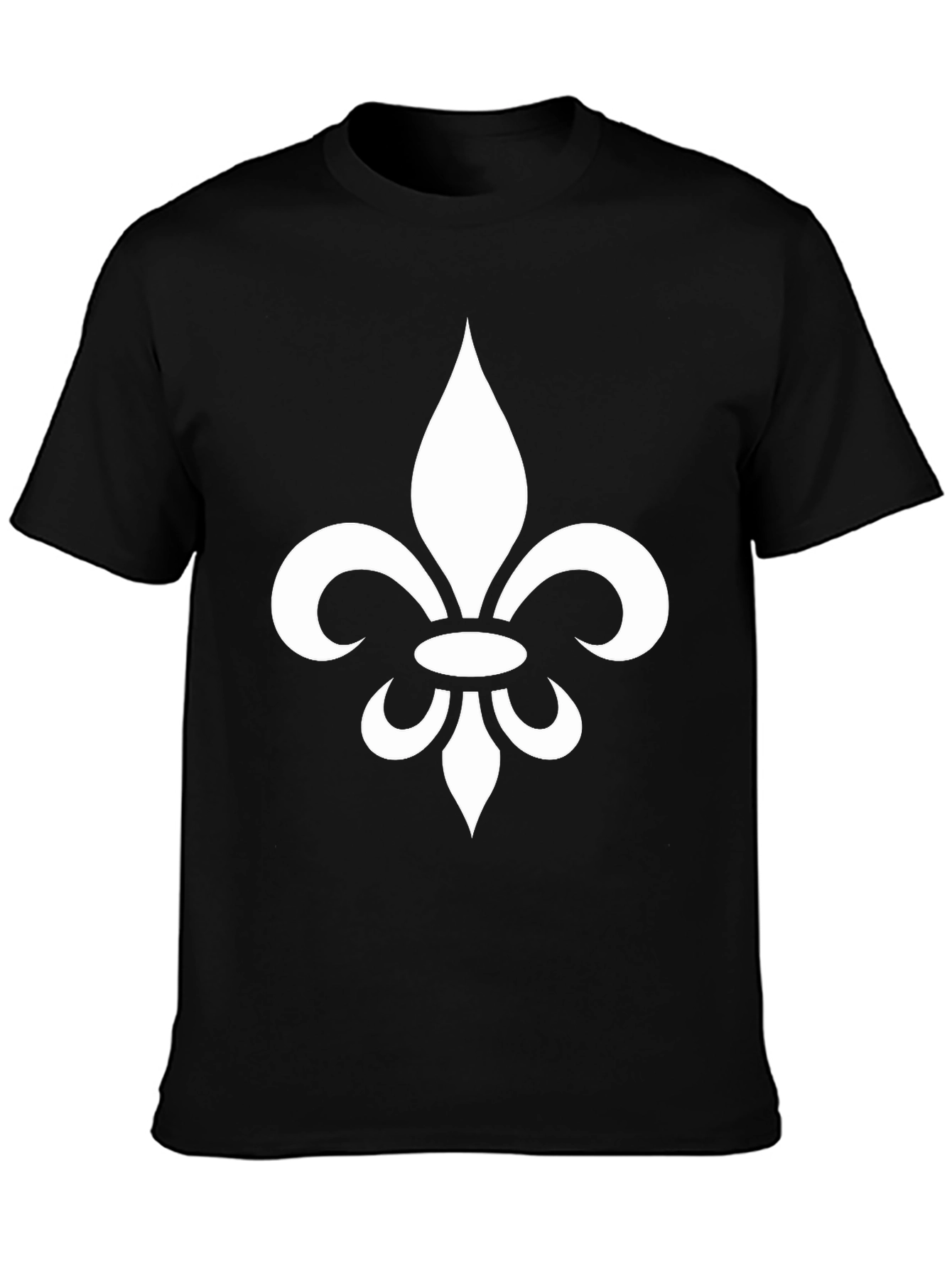 Black Fleur-de-lis Graphic Tee - Black Cotton Blend view 3