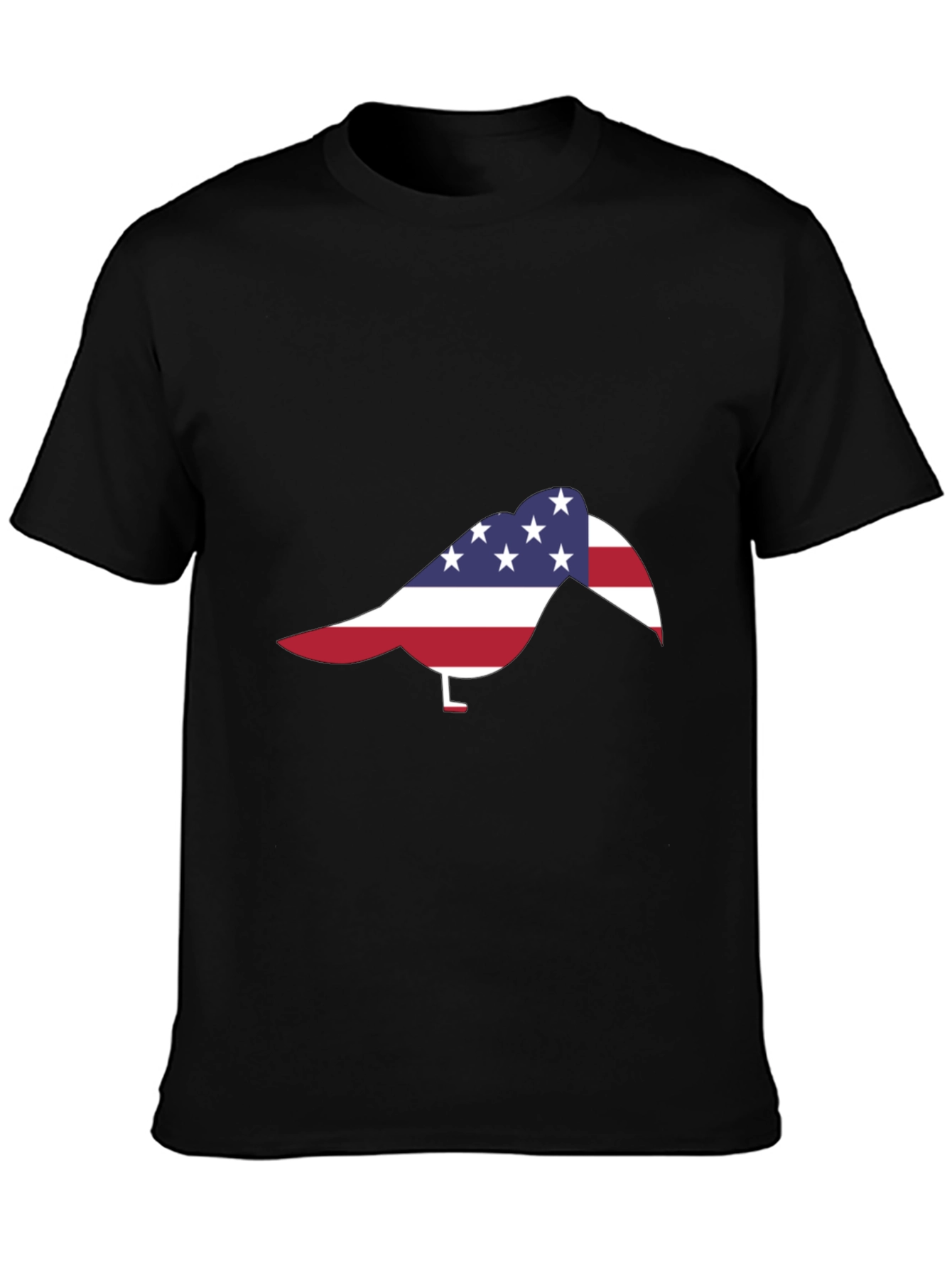 Black American Flag Turkey Black T-Shirt view 3