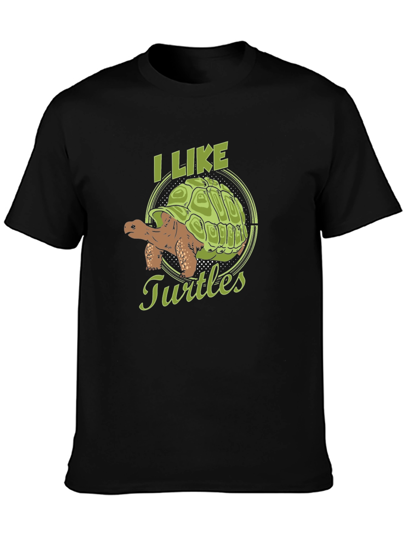Black I Like Turtles Graphic T-Shirt view 3