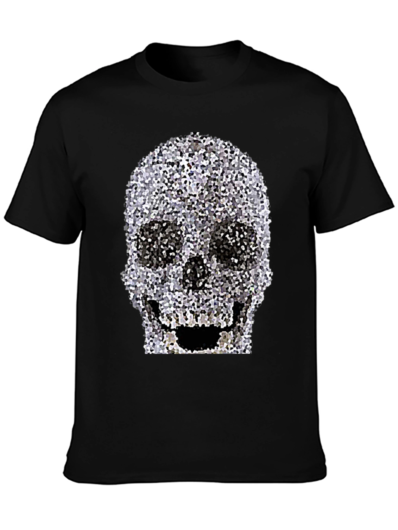 Black Skull Graphic Print T-Shirt view 3