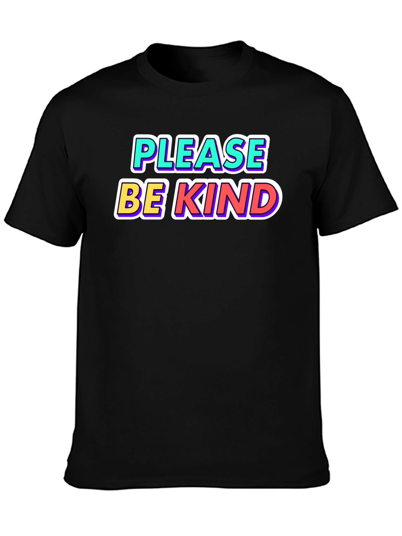 Black Please Be Kind Graphic Tee - Soft Cotton Blend T-Shirt view 3