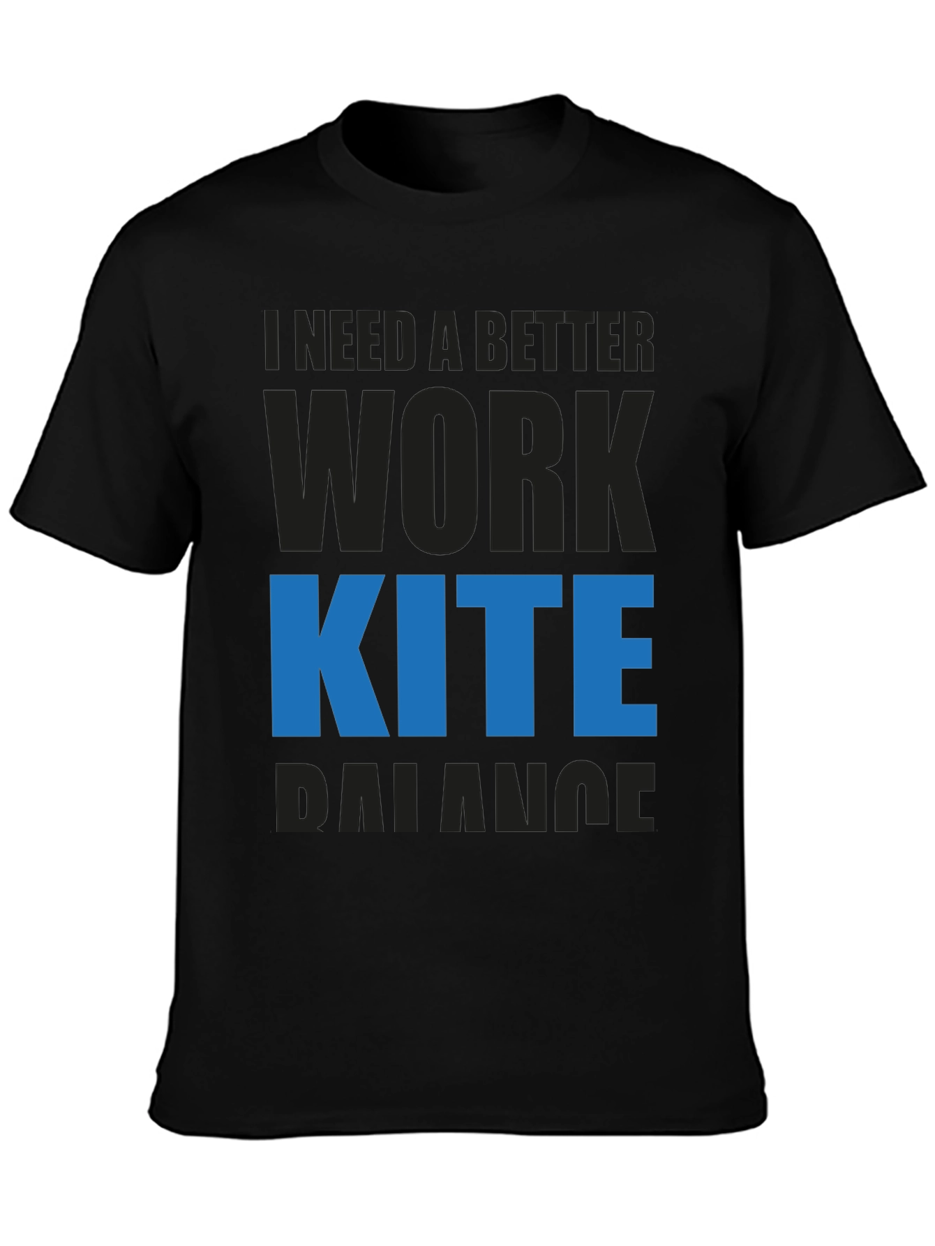 Black Work Kite Balance T-Shirt - Blue view 3