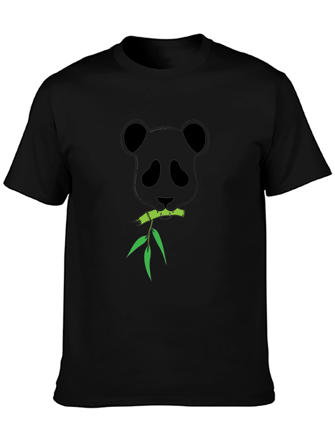 Black Panda Bamboo Graphic T-Shirt - Black view 3