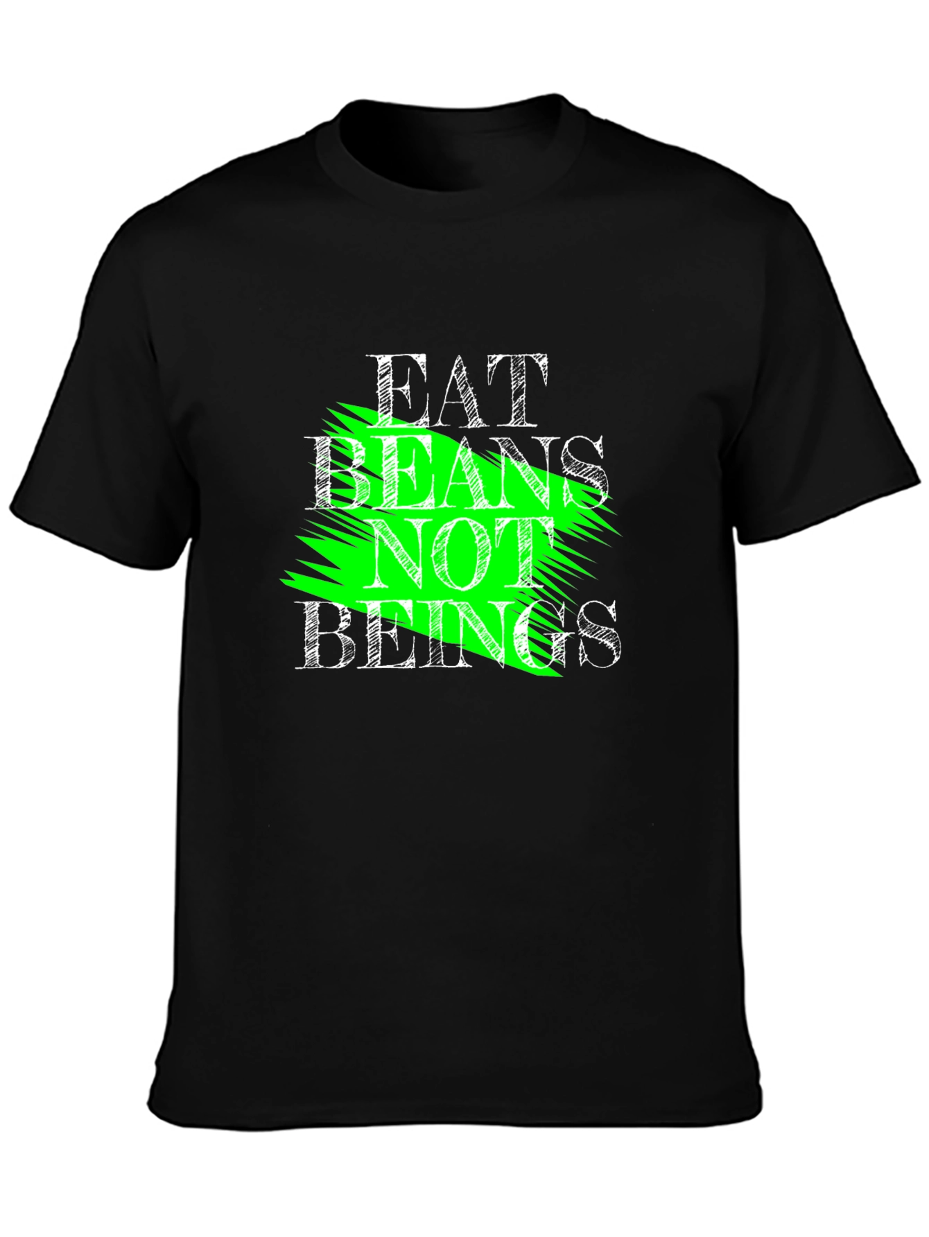Black Eat Beans Not Beings Graphic Tee view 3