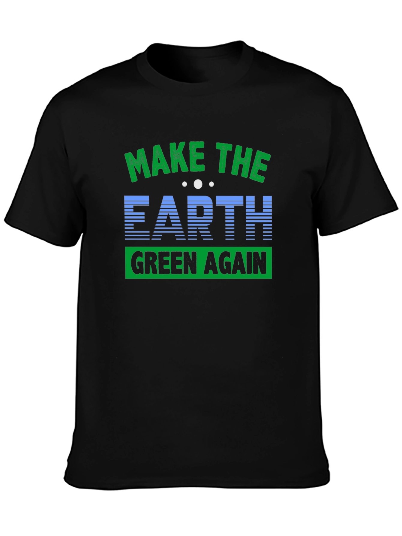 Black Eco-Friendly 'Make Earth Green Again' Graphic T-Shirt view 3